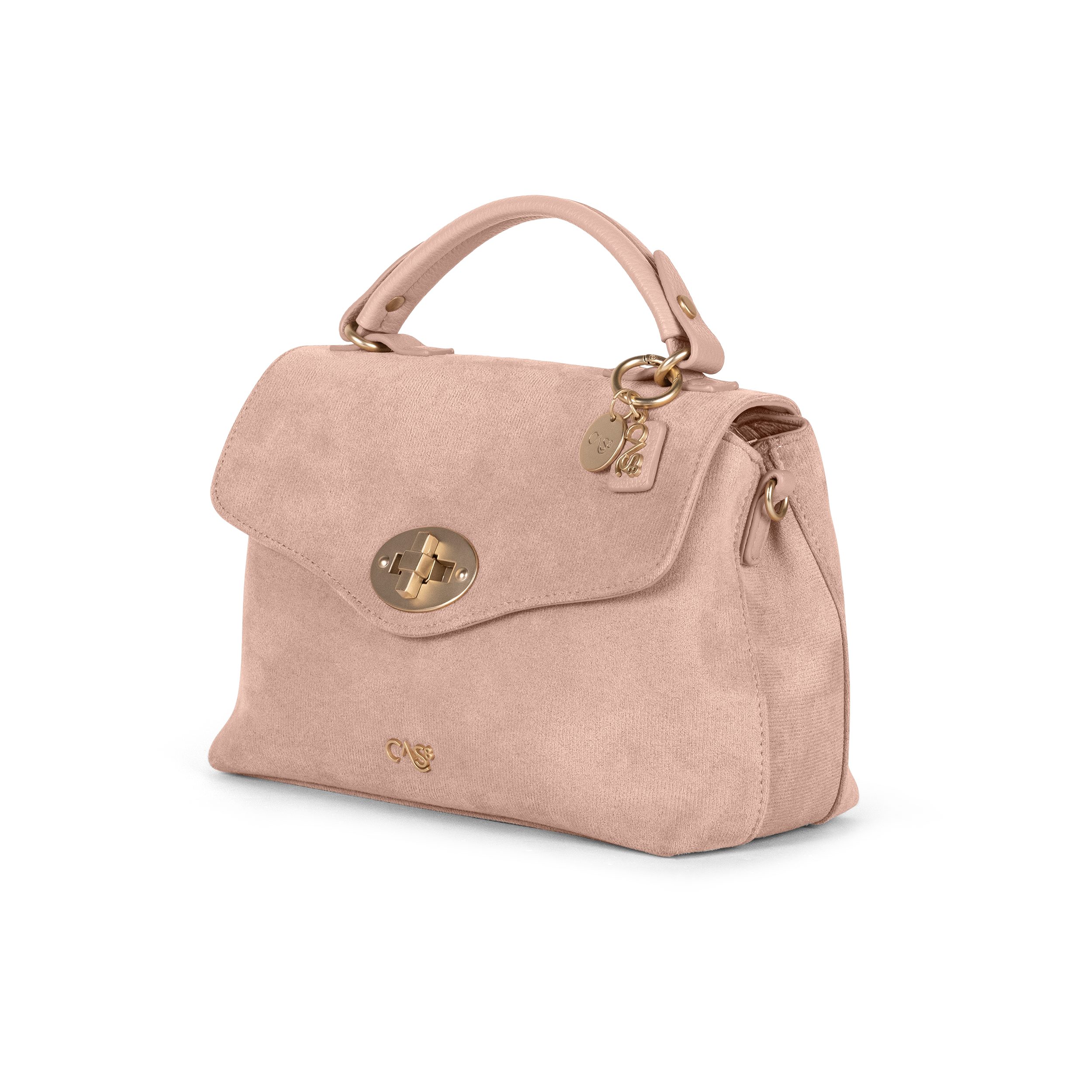 Cas8 Henkeltasche Rike 35200 A aus veganem Suede mit funktionaler Innenaufteilung