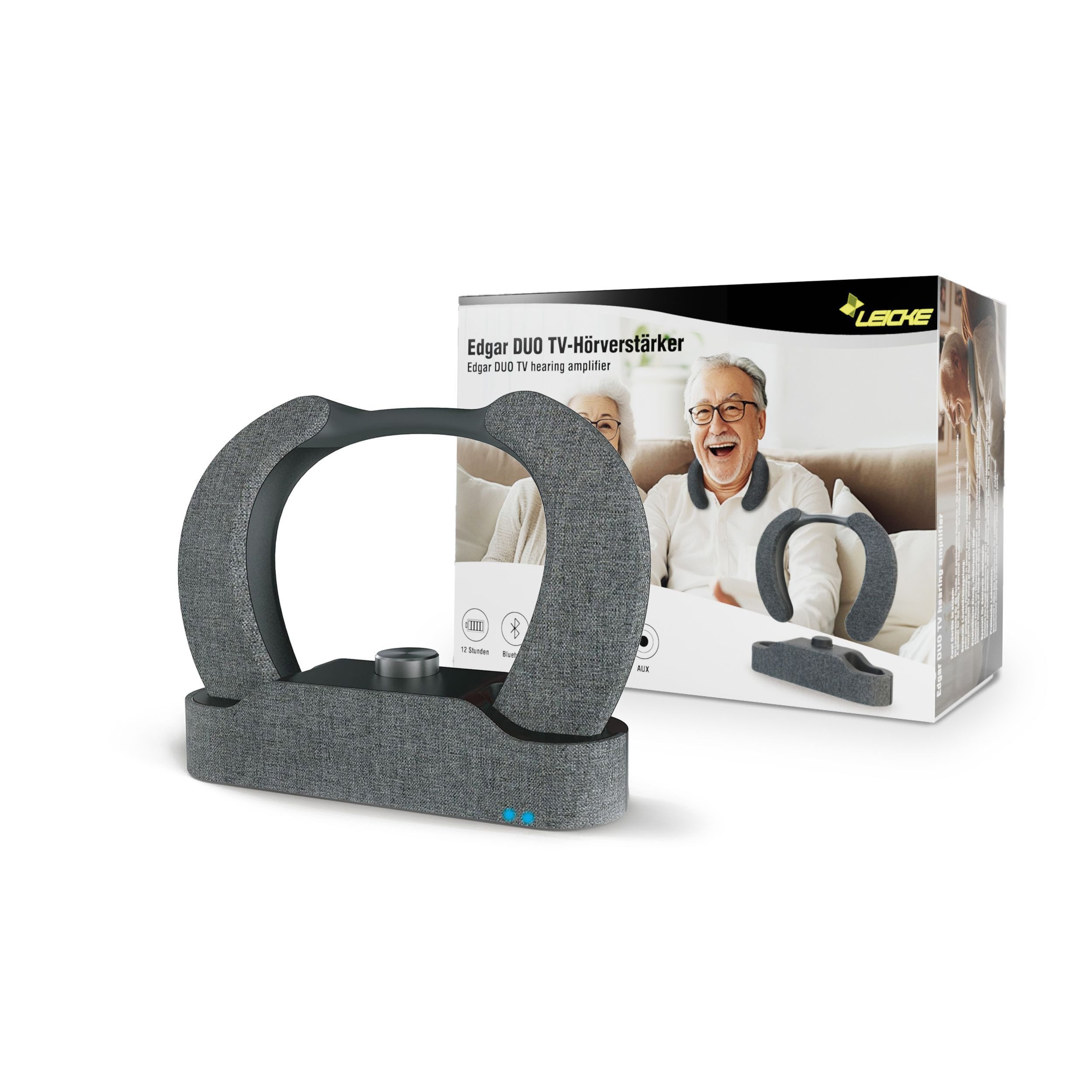 Leicke Edgar Duo Sprachverstärker Edition 2 mit Bluetooth Nackenhörer Wireless Lautsprecher