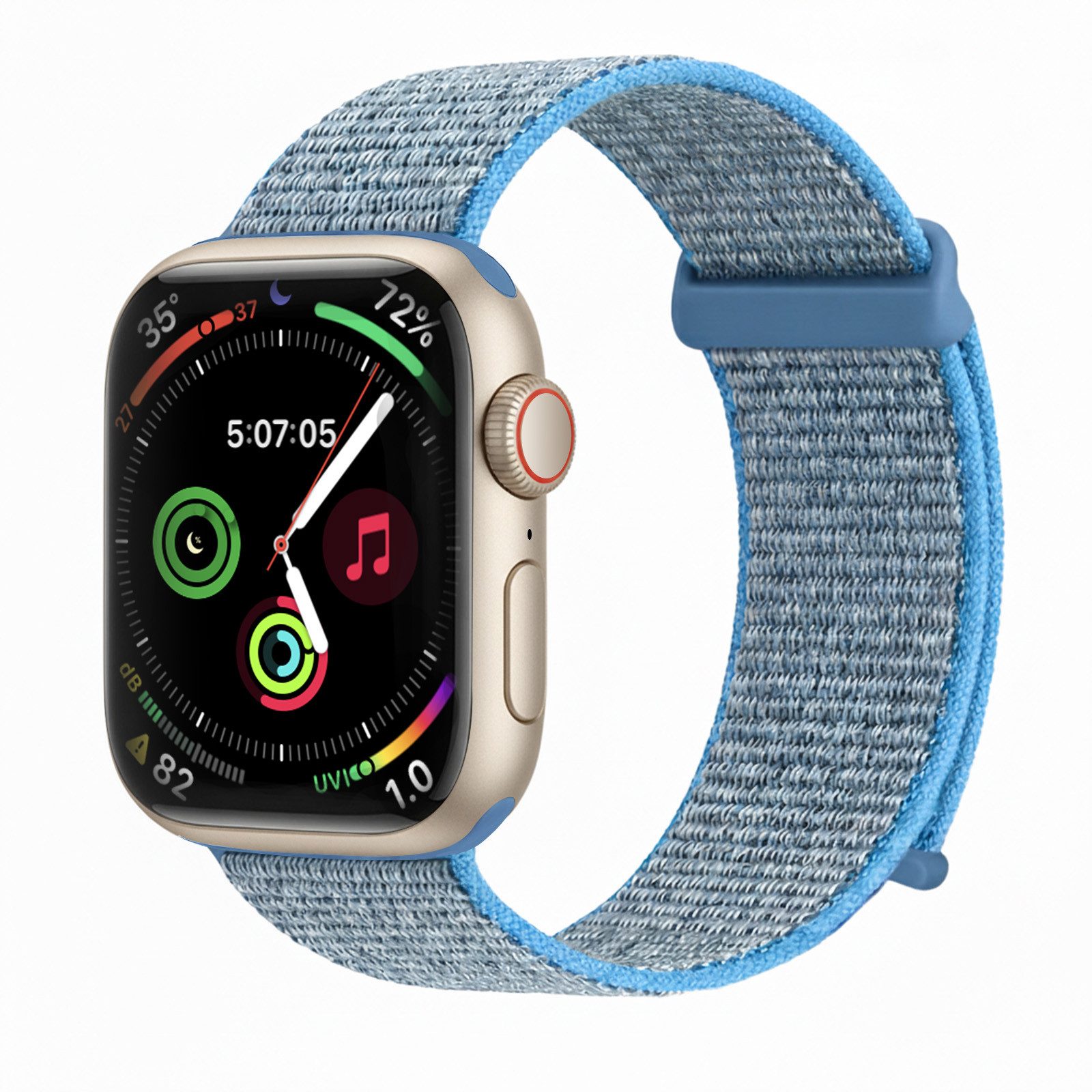 Tec-Expert Smartwatch-Armband für Apple Watch Series 1 42 mm Armband Ersatz Wechsel Band, Nylon Textil mit Klettverschluss, stufenlos Verstellbar, atmungsaktiv