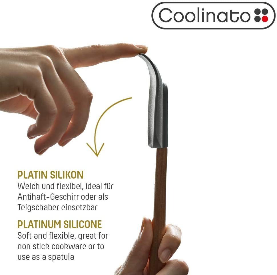 Coolinato Servierlöffel 2tlg Set Kochlöffel aus Akazienholz