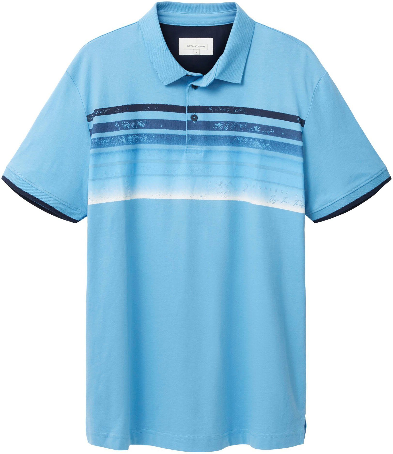 TOM TAILOR Poloshirt mit blue sky Details kontrastfarbenen rainy