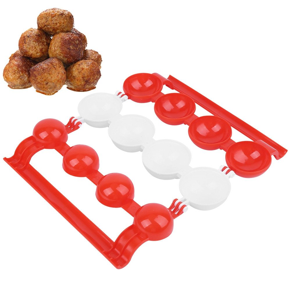 SURFOU Hackbällchenform Fleischbällchen-Maker DIY werkzeug für gefüllte & klassische Bällchen, (4-fach Form, BPA-frei, hitzebeständiges ABS, Ideal für Fleischbällchen, Fischbällchen, vegetarische Bällchen, Proteinkugeln 1-tlg), korrosionsbeständig & hitzebeständig, Einfache Bedienung & Reinigung