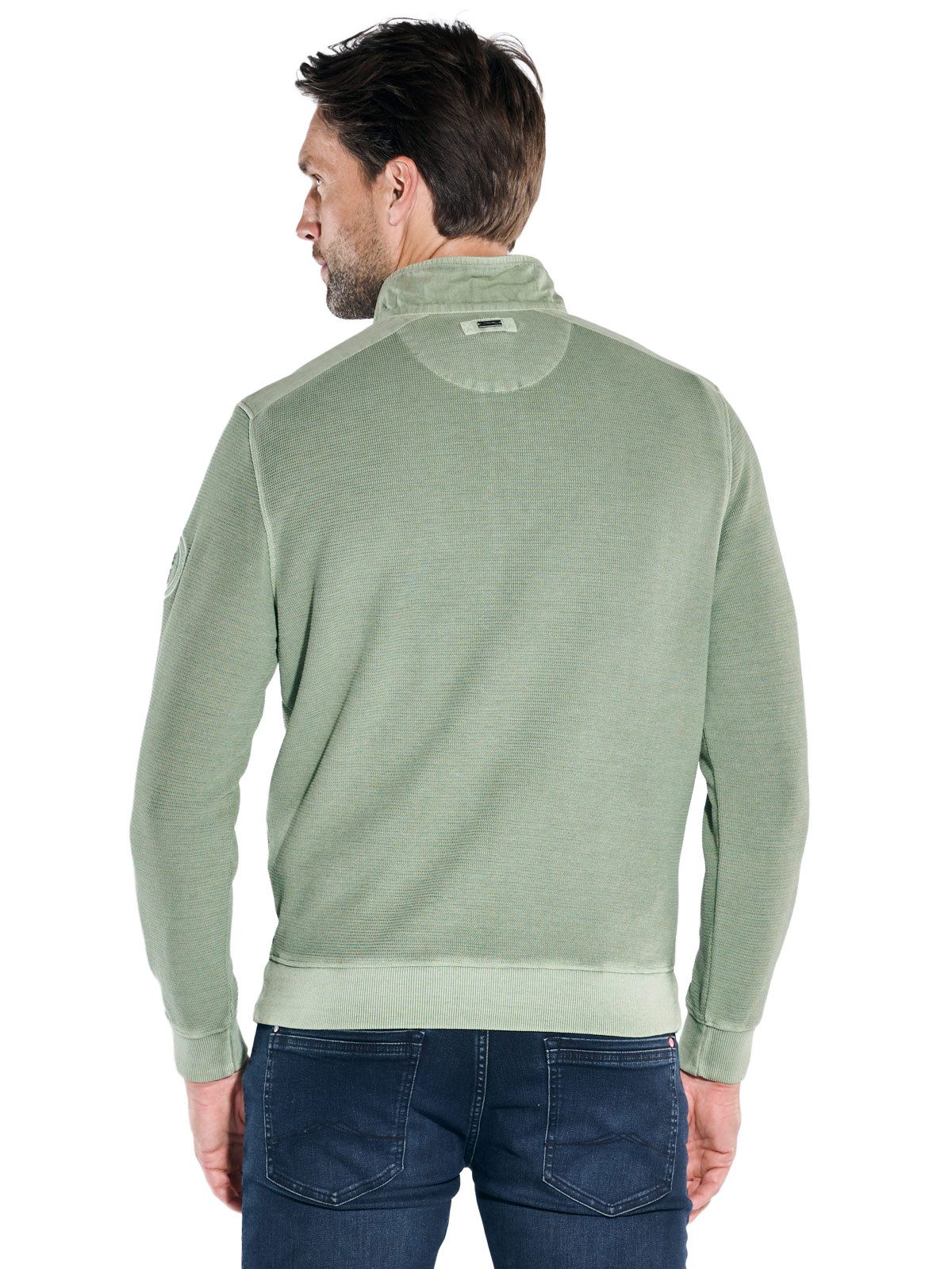 Engbers Sweatshirt engbers Herren Sweatshirt in Satin-Warenqualität, Khaki günstig online kaufen