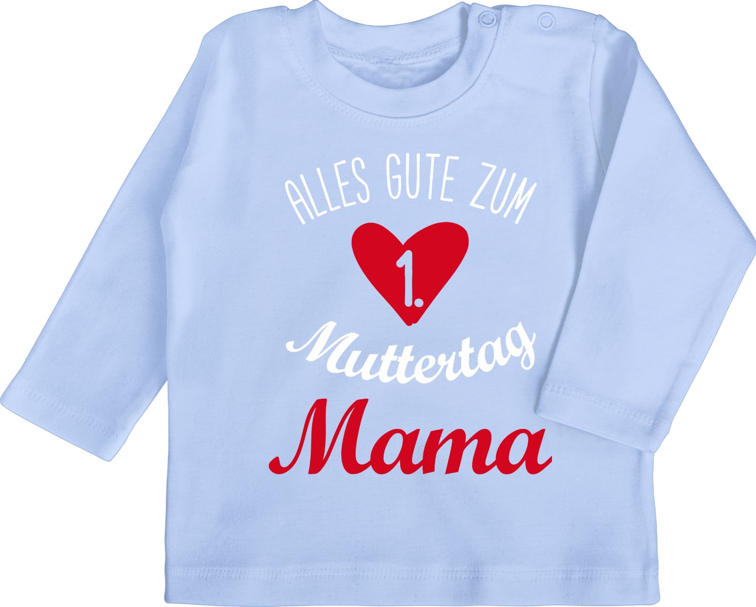 Shirtracer T-Shirt Erster Muttertag zum 2 Muttertagsgeschenk 1. Muttertag Babyblau gute - Alles