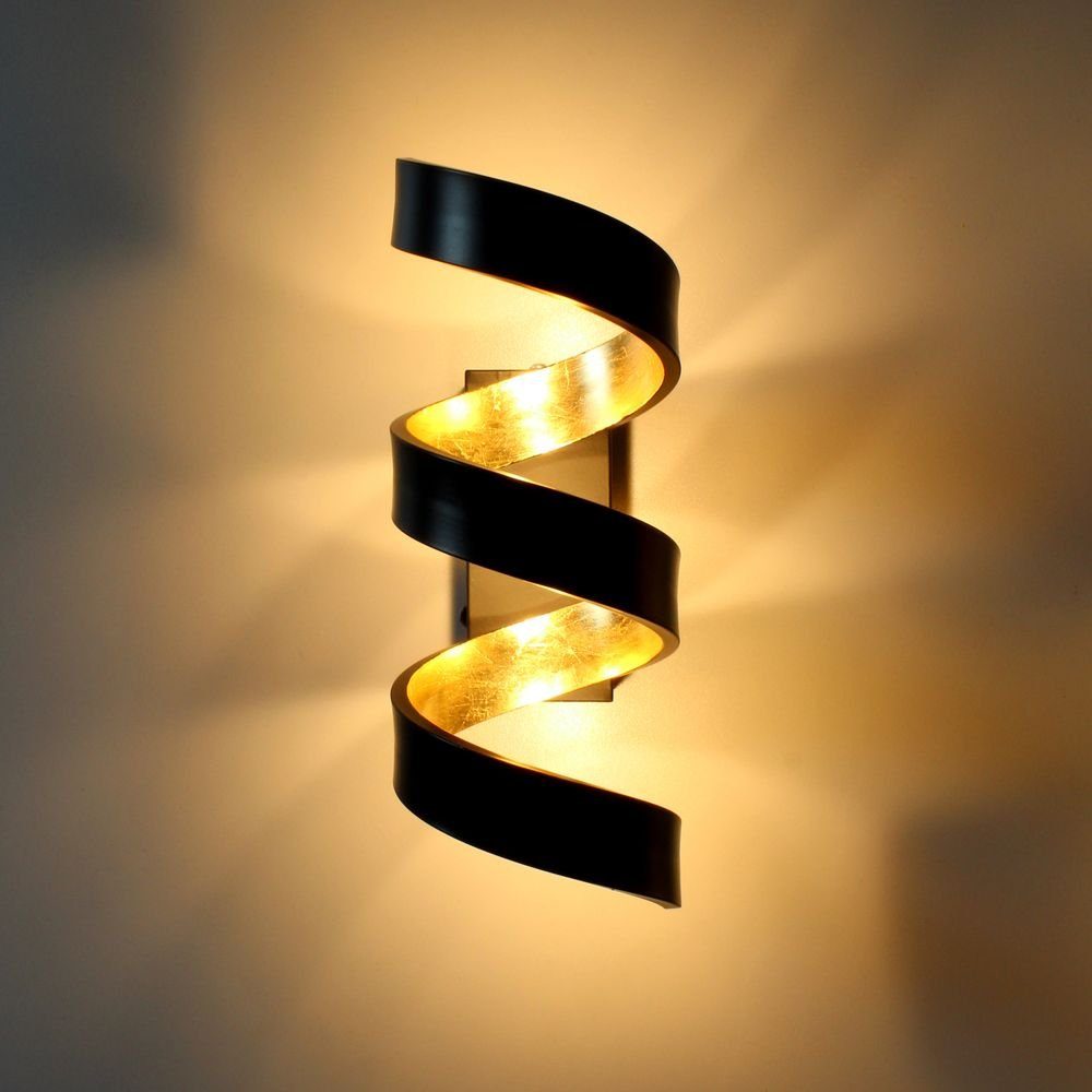 click-licht LED Wandleuchte LED Wandleuchte Helix in Schwarz und Gold 9W 450lm 260mm, keine Angabe, Leuchtmittel enthalten: Ja, fest verbaut, LED, warmweiss, Wandleuchte, Wandlampe, Wandlicht