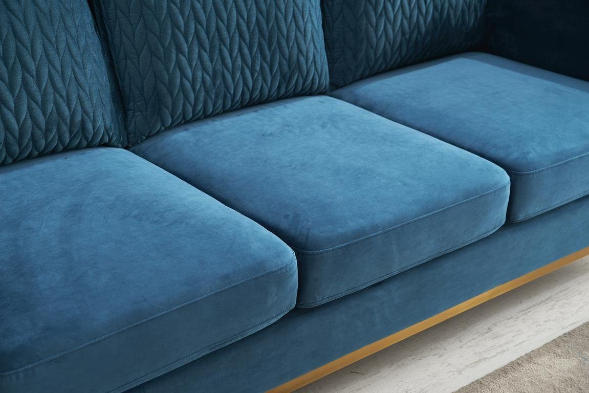 JVmoebel Sofa Sofa Sitz in Sitzer Blaue Europe 3+2 Made Sofagarnitur Polster Garnitur, Couch