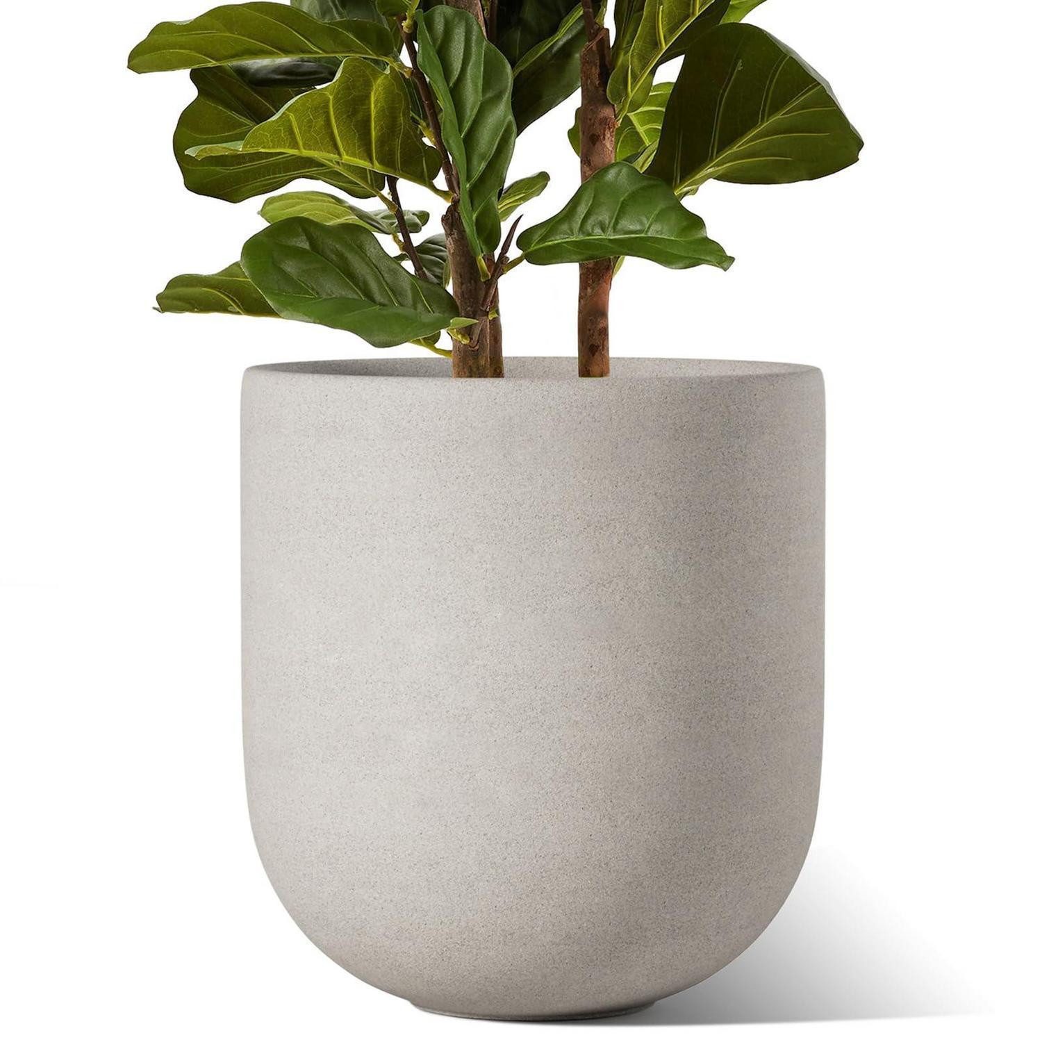 LuxusKollektion Blumentopf Übertöpfe Keramik Zimmerpflanzen Abflussloch Plug Grau 30 cm