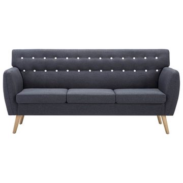 vidaXL Sofa 3-Sitzer-Sofa Stoffbezug 172x70x82 cm Dunkelgrau Couch