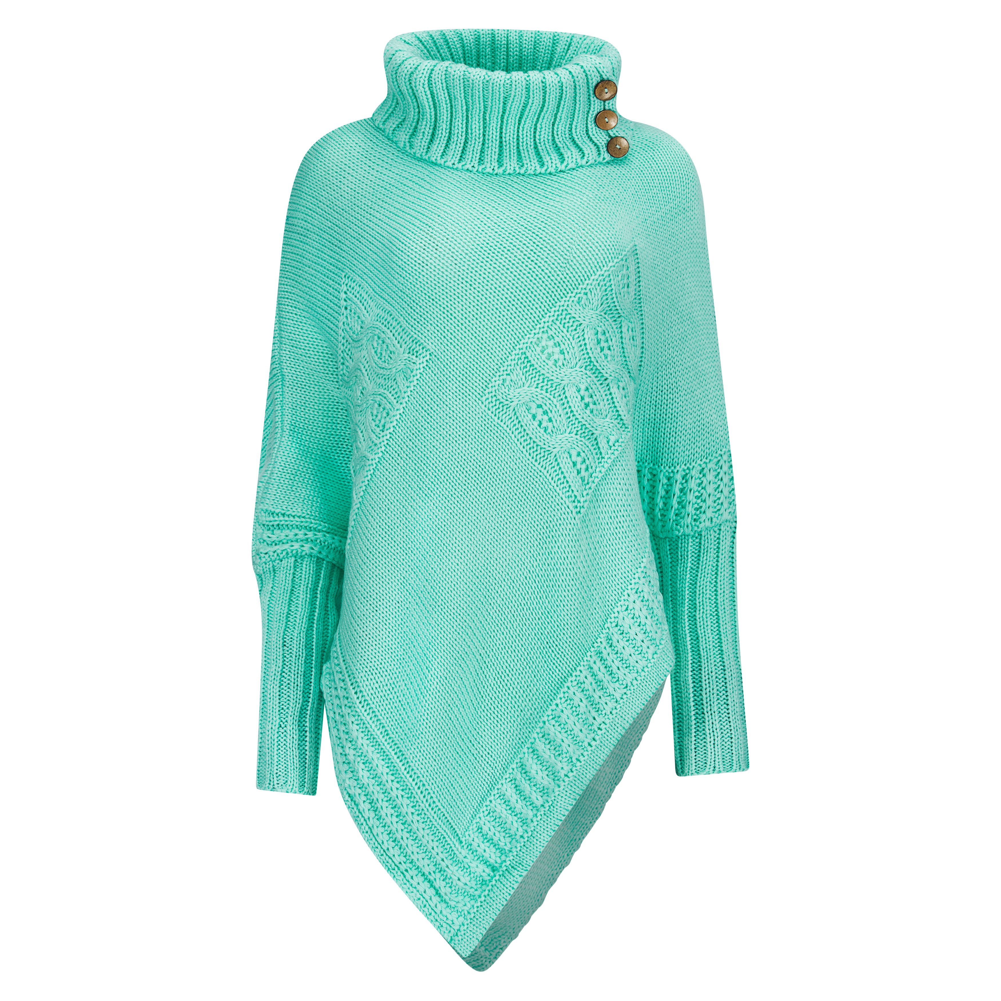 Mississhop Strickponcho Poncho Strick Sweatshirt Pullover Umhang Überwurf günstig online kaufen