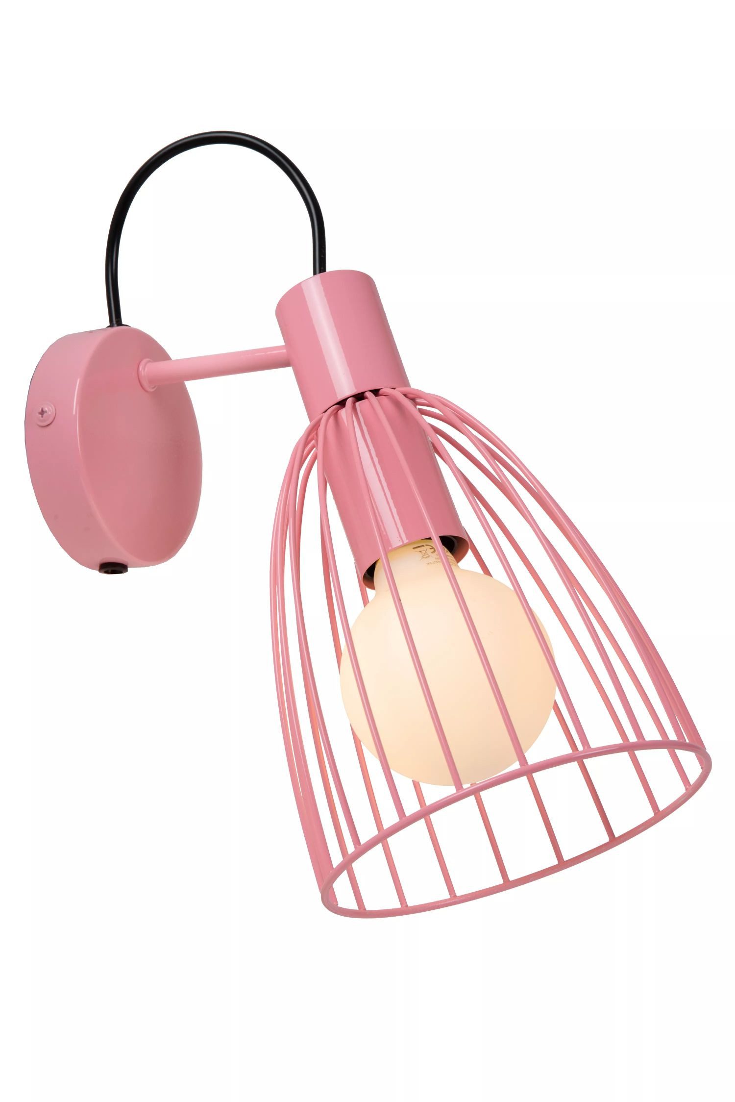 Licht-Erlebnisse Wandstrahler NAVIK, ohne Leuchtmittel, Pink Metall Draht Strahler Spot verstellbar E27 B:15 cm Kinderzimmer