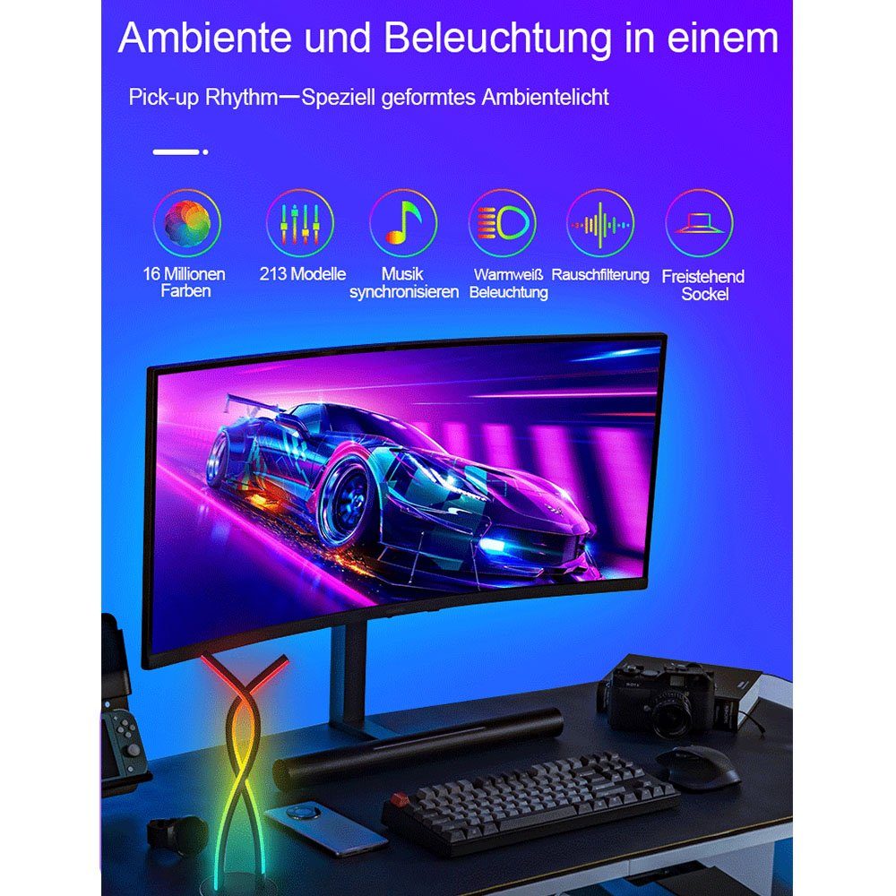 Tischleuchte Wohn- JOYOLEDER LED RGBIC dimmerbar Schlaf- modern 10W, Kinderzimmer, Tischleuchte Dimmbar