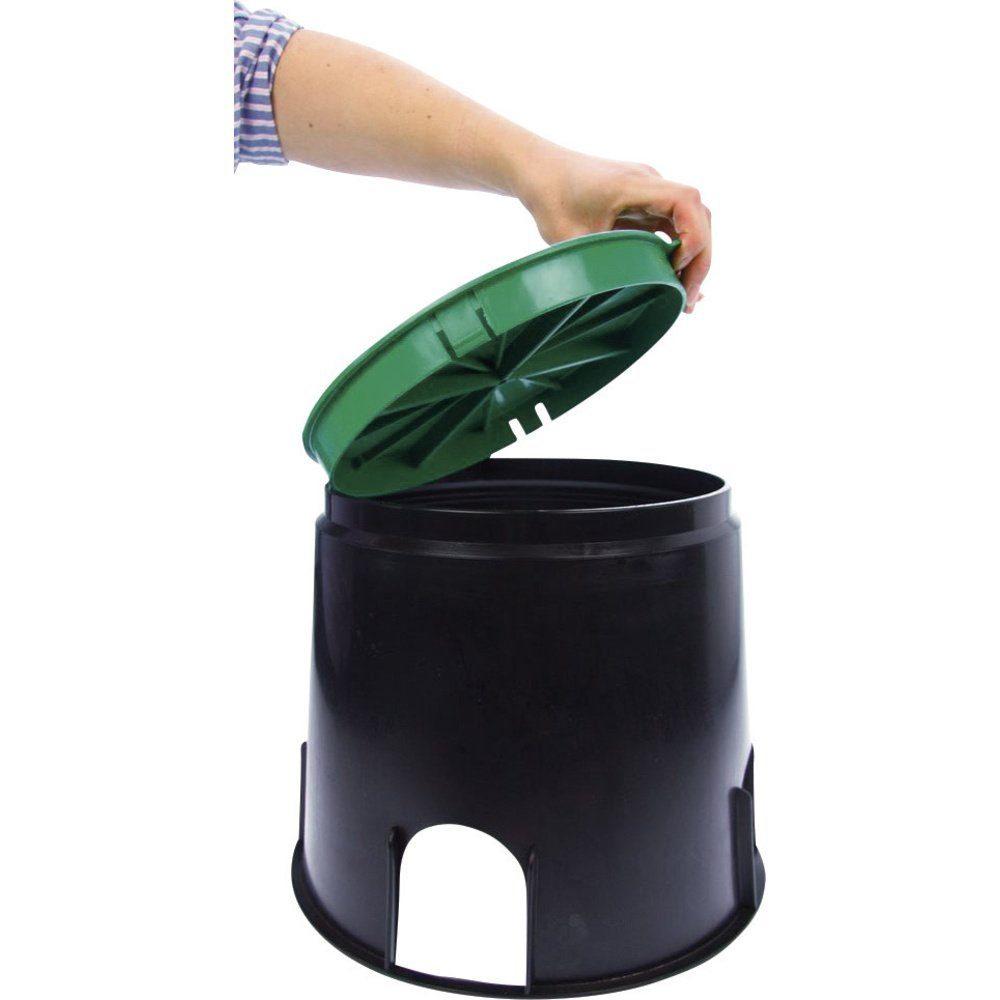 HEITRONIC Gartensteckdose Heitronic 21036 Bodeneinbaudose Schwarz, Grün, 21036