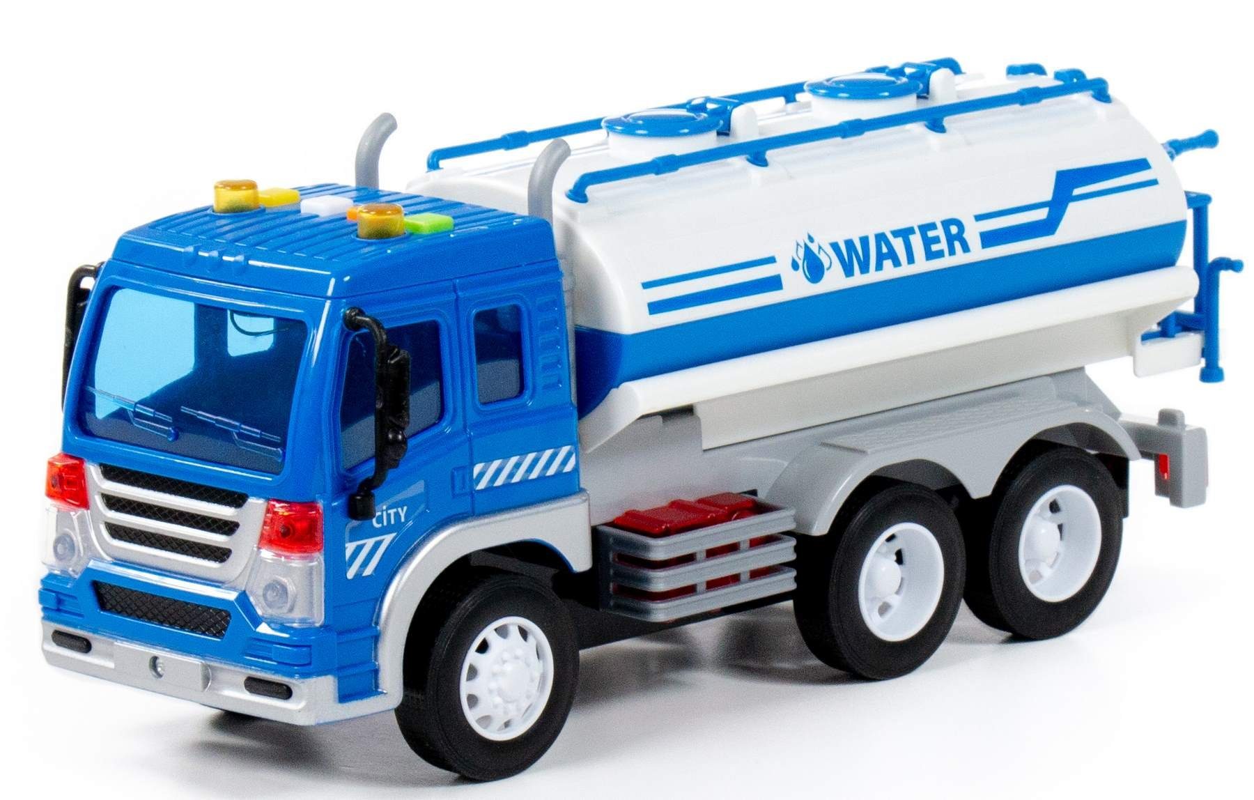 Spielzeug-LKW Tankwagen CITY blau Schwungrad Fahrzeug Licht Soun