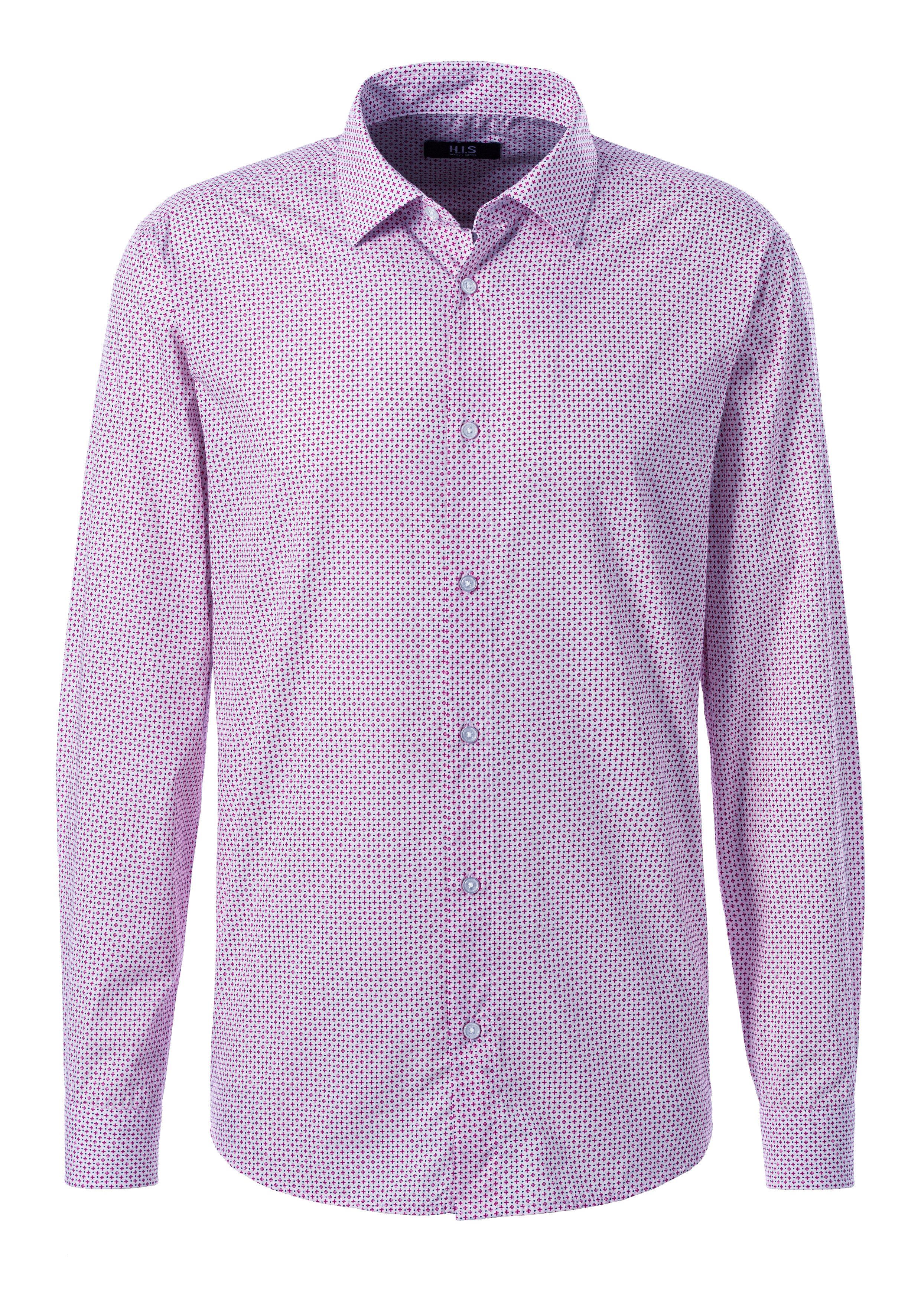 H.I.S Langarmhemd Regular fit mit Haifischkragen und allover Print aus reiner Baumwolle. € 34,99