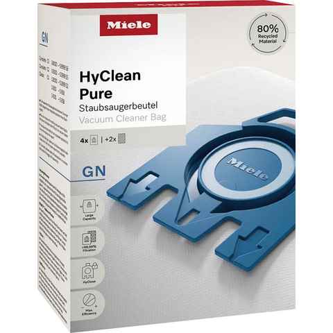 Miele Staubsaugerbeutel GN HyClean Pure 2.0 / Mit bester Filtrationsleistung, passend für Miele, 4er Pack Staubbeutel, 2er Pack Filter