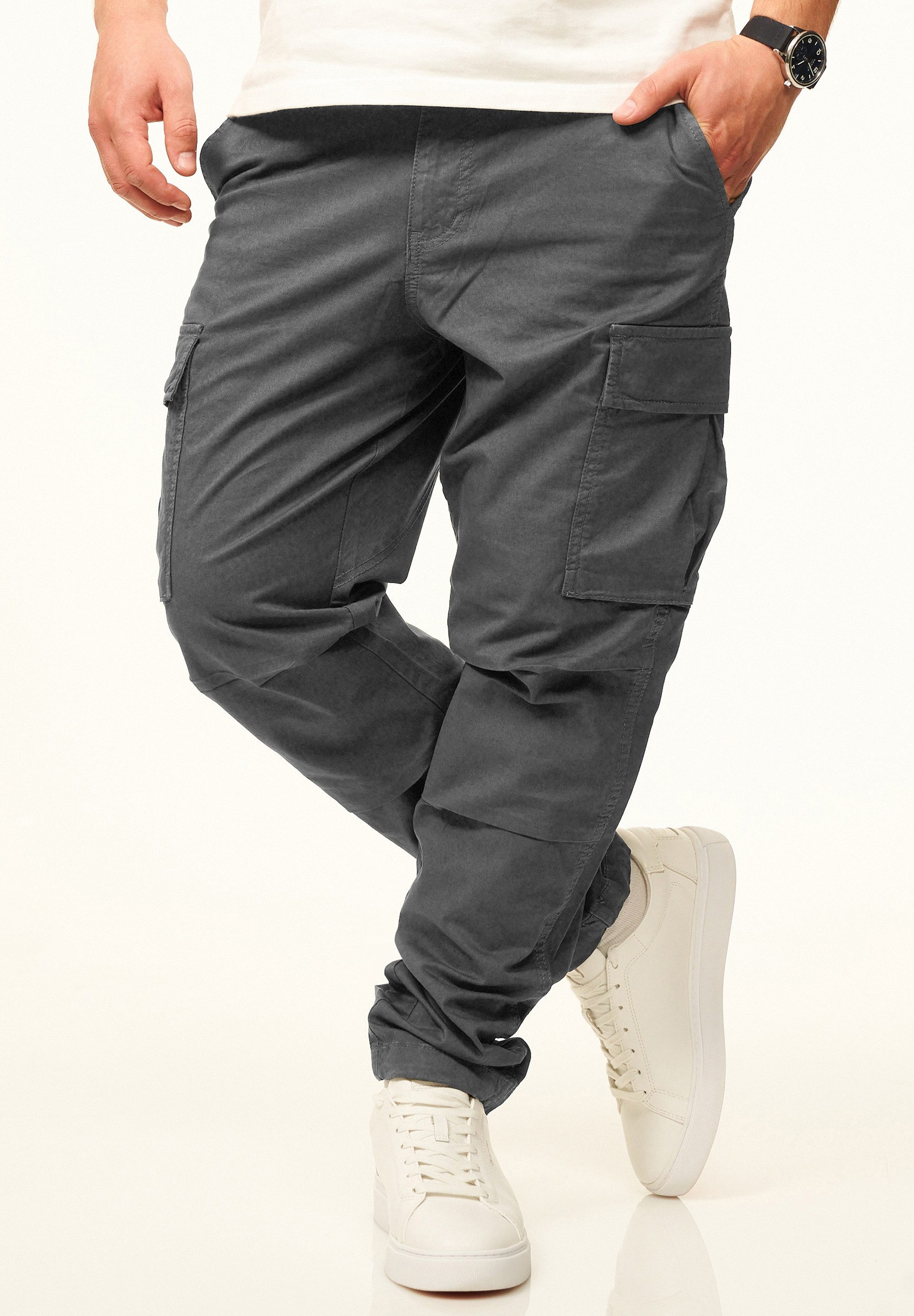 DAILY COTTON Cargohose als Stoffhose mit Stretch im Tapered Fit Chino Cargo Hose mit Gürtelschlaufen für Herren – Bild 2 von 5