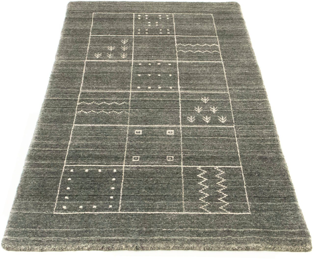 Wollteppich Vintage Teppich handgeknüpft schwarz, morgenland, rechteckig, Höhe: 8 mm, Vintage Design