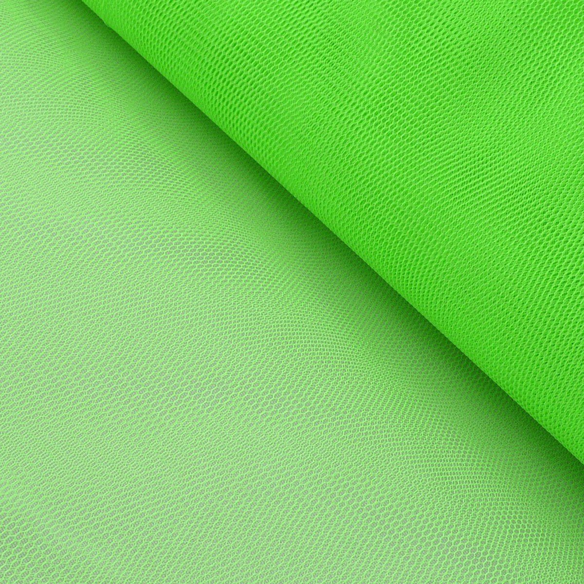SCHÖNER LEBEN. Stoff Kreativstoff Meterware Tüll Polyester neon grün 140cm, pflegeleicht
