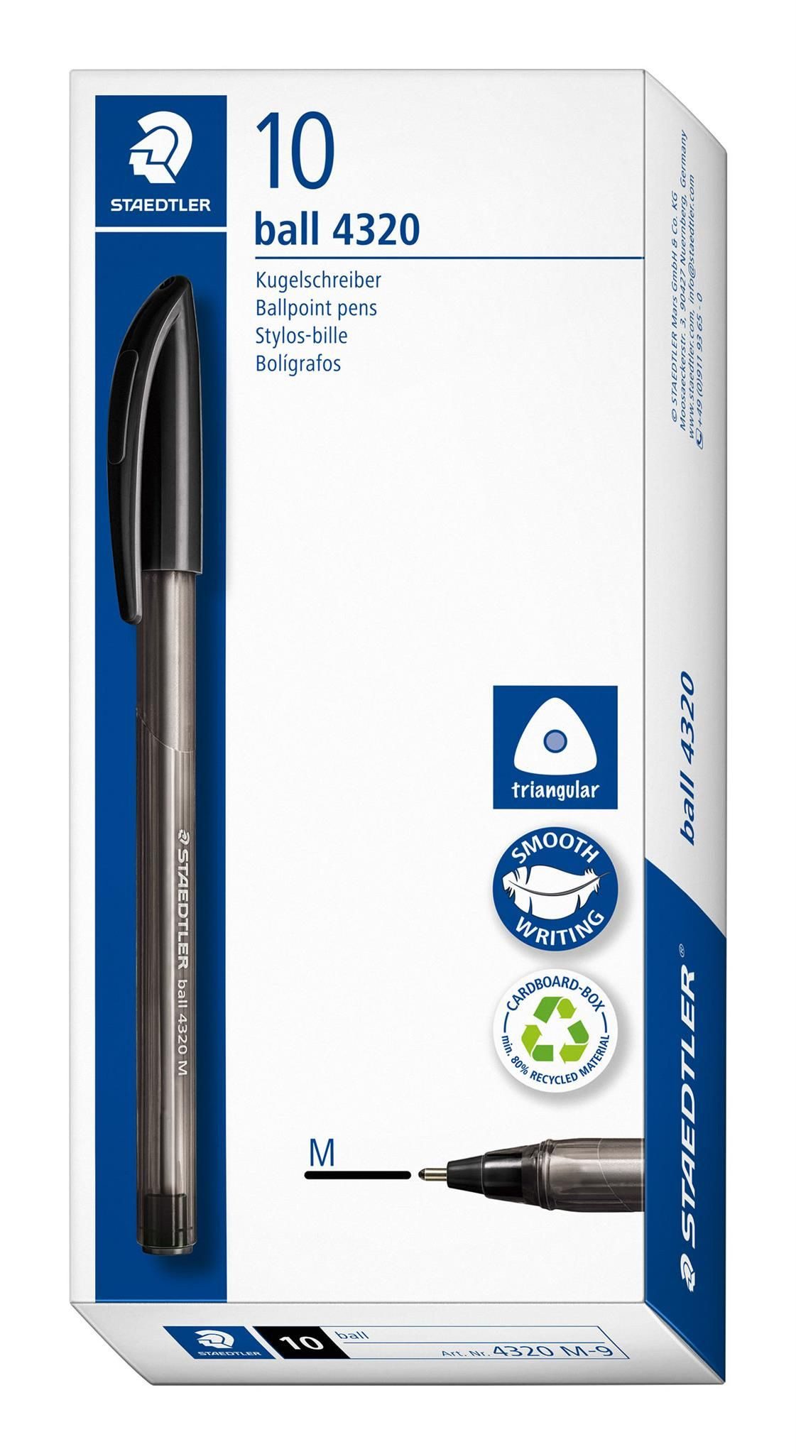 STAEDTLER Kugelschreiber Staedtler Kugelschreiber ball 4320 M schwarz