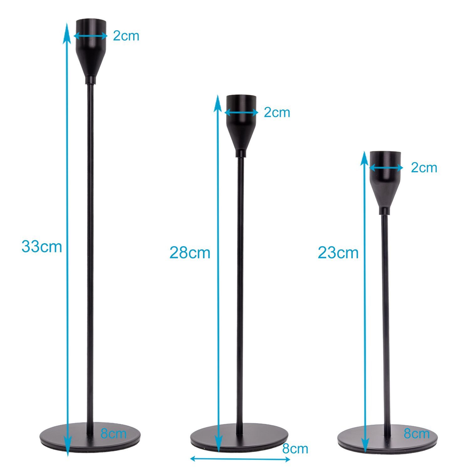 Intirilife Kerzenständer (Set, 3 St), Kerzenständer 3 Set Metall Kerzenhalt günstig online kaufen