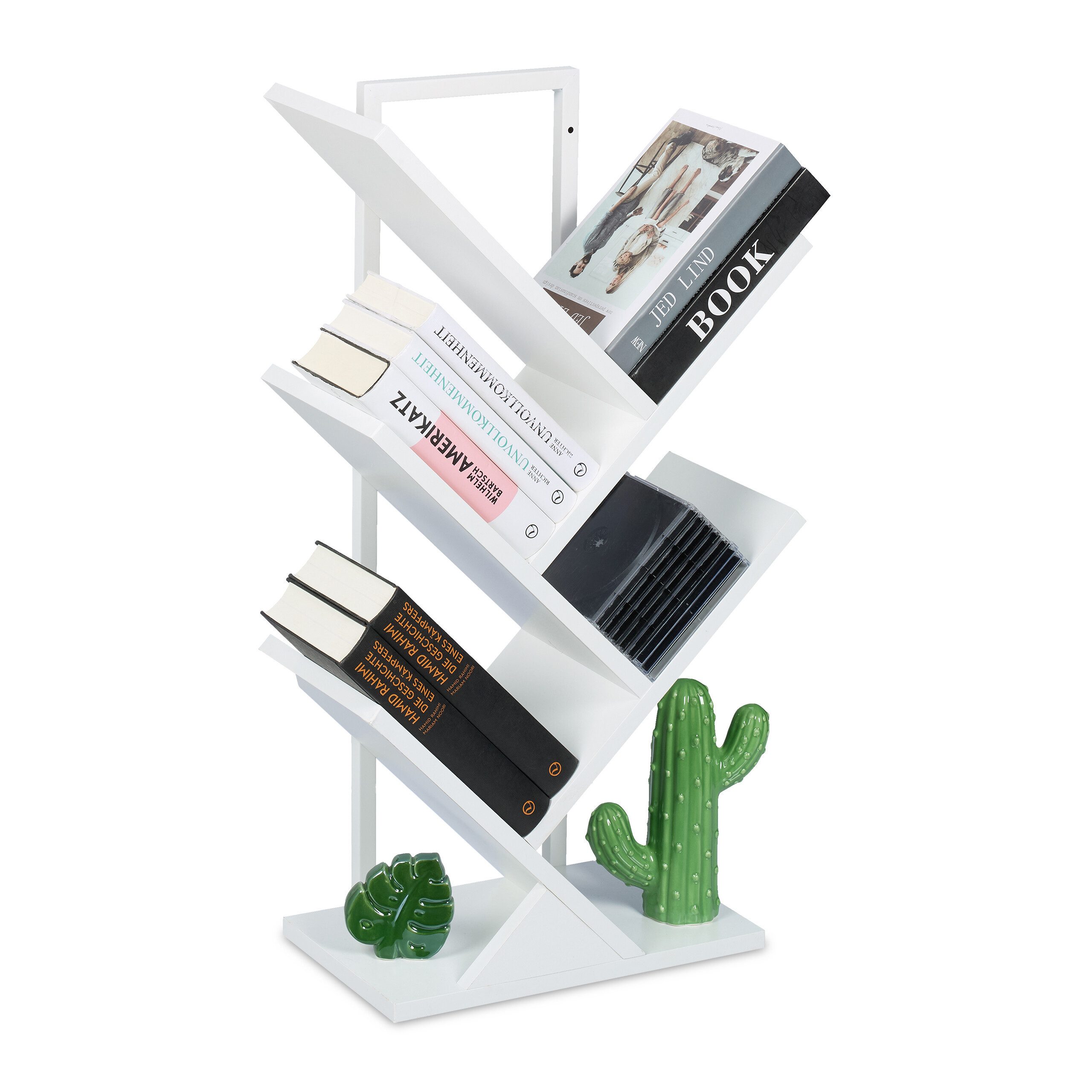 relaxdays Bücherregal 4 Fäch, weiß günstig online kaufen