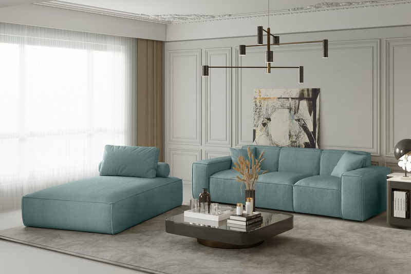 Beautysofa Relaxliege »Lugano«, mit Wellenfedern, Cord- oder Velvetstoff, gepolstert Lounge Sessel modern, Indoor-Schlafsessel für Wohnzimmer, mit zwei Kissen
