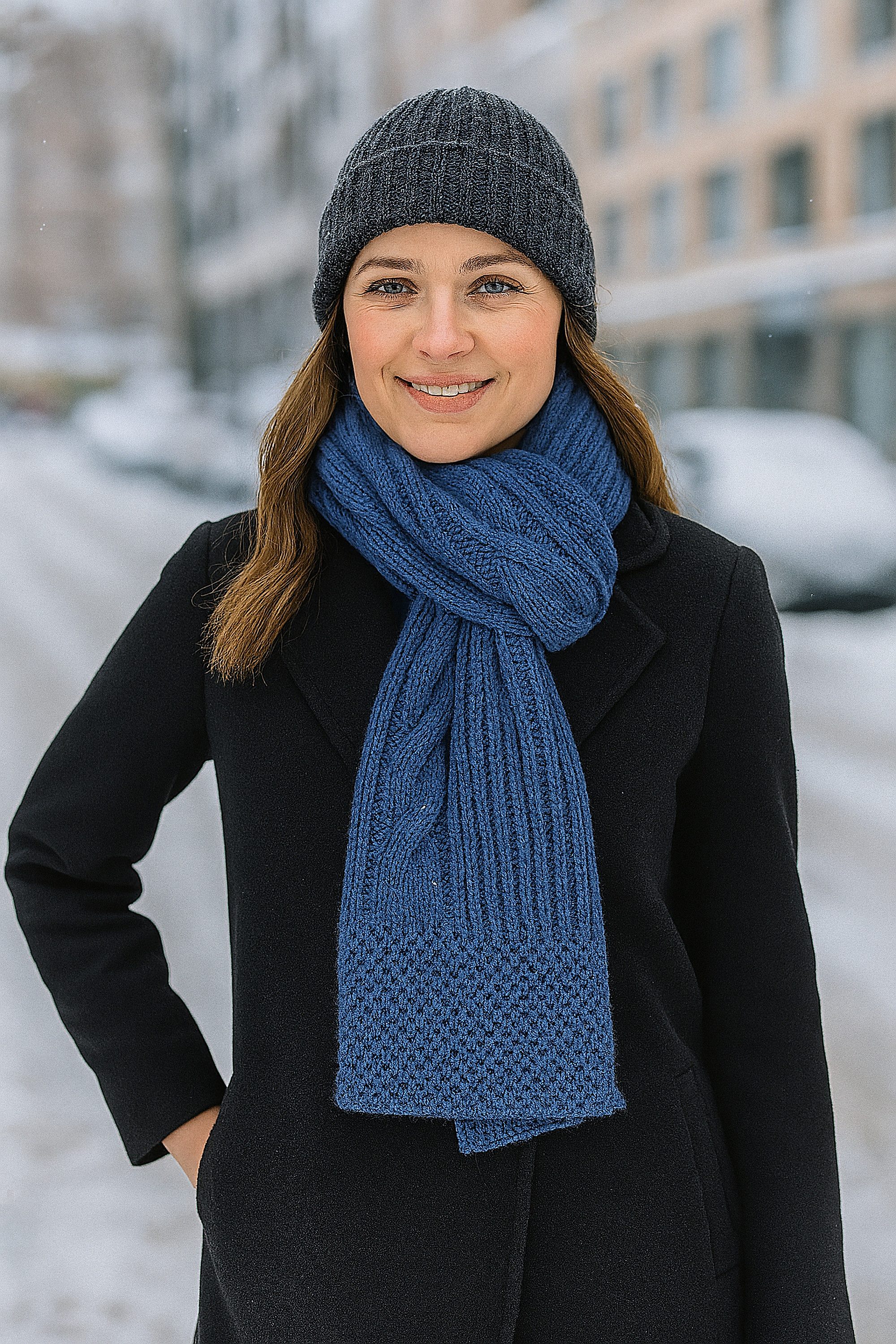 COLLEZIONE ALESSANDRO Strickschal Warm, (1-St), mit Zopfmuster und dezentem Glitzer