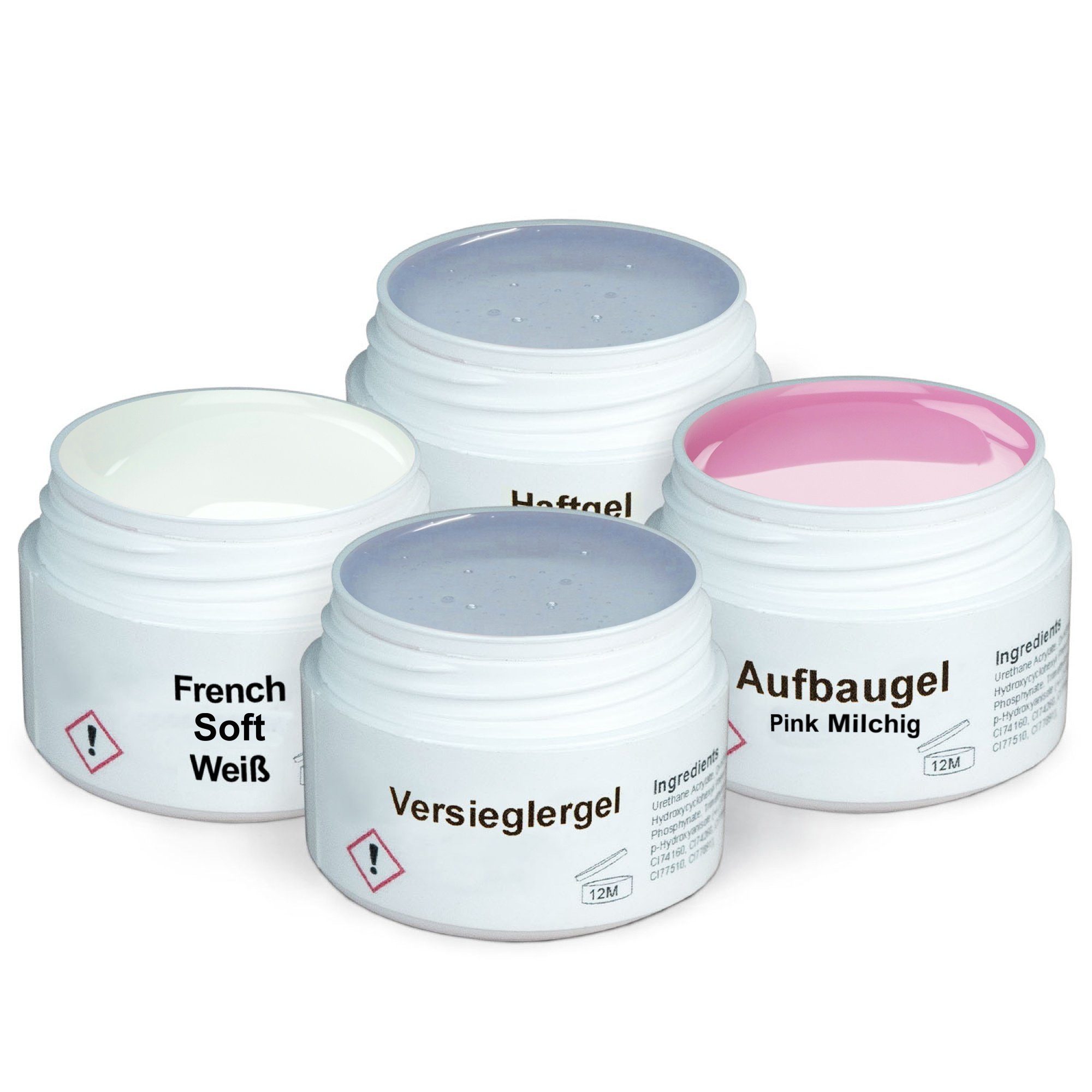 GS-Nails UV-Gel Set 4 x 15ml Babyboomer, Mit Gilbschutz