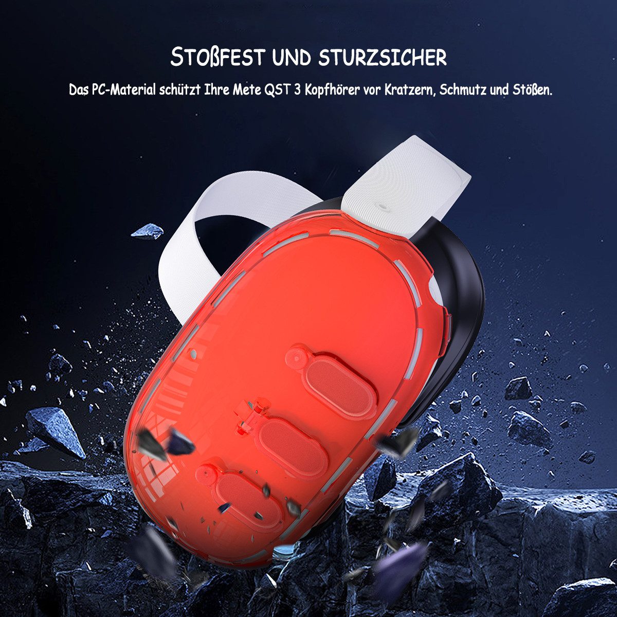 KINSI VR Brillen Hülle Meta quest3 VR crystal cover, transparente Hülle für VR-Brillen, Geeignet für Meta Quest 3 Zubehör, Quest 3 Gehäuse