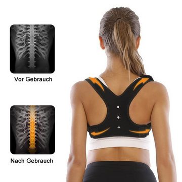 CALIYO Rückenbandage Rücken Geradehalter bodydynamisch, Haltungskorrektur für Damen & Herren mit elastischen Bewegungsbändern (L), Schulter, Nacken