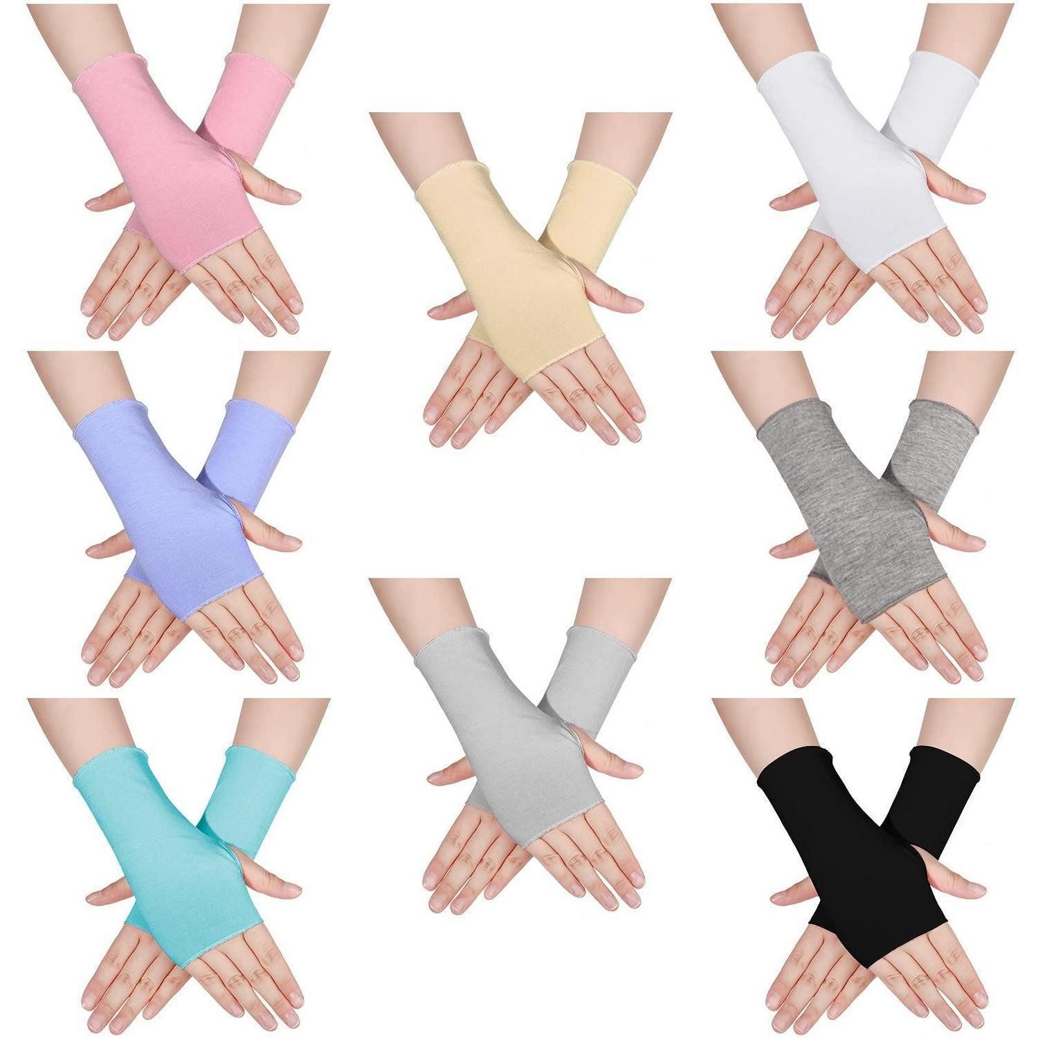 LuxusKollektion Strickhandschuhe Fingerlose Handschuhe Damen 8 Paar Sommer (8-St)