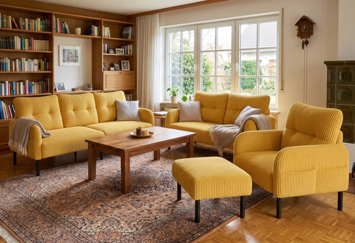 LVHOM Sofa Polstergarnitur, Sicher, komfortabel & multifunktional für Familien, 4 Teile