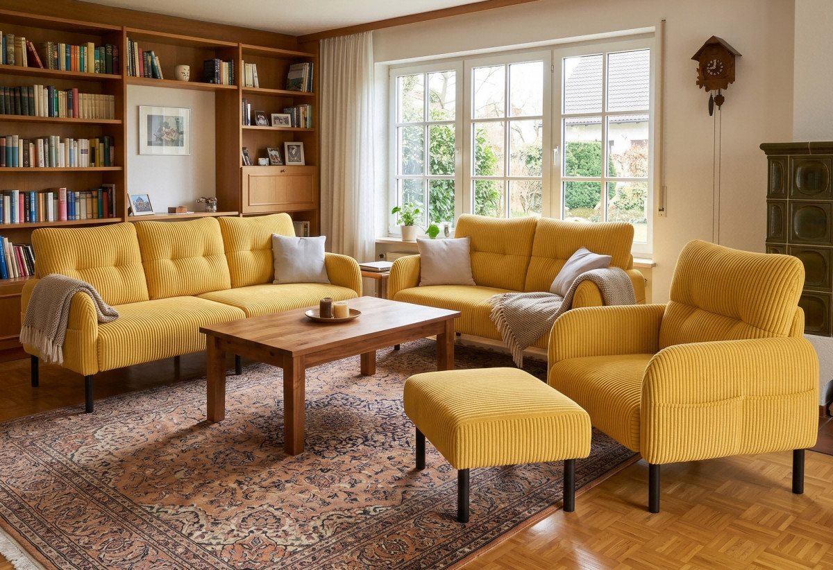 LVHOM Sofa Polstergarnitur, Sicher, komfortabel & multifunktional für Familien, 4 Teile