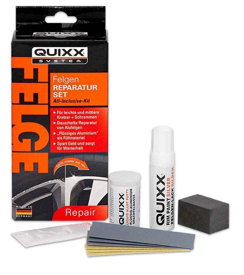 QUIXX Reparatur-Set Quixx Felgen Reparatur Set Alufelgen Silber Kit, Quixx  Alufelgen Reparatur Set silber