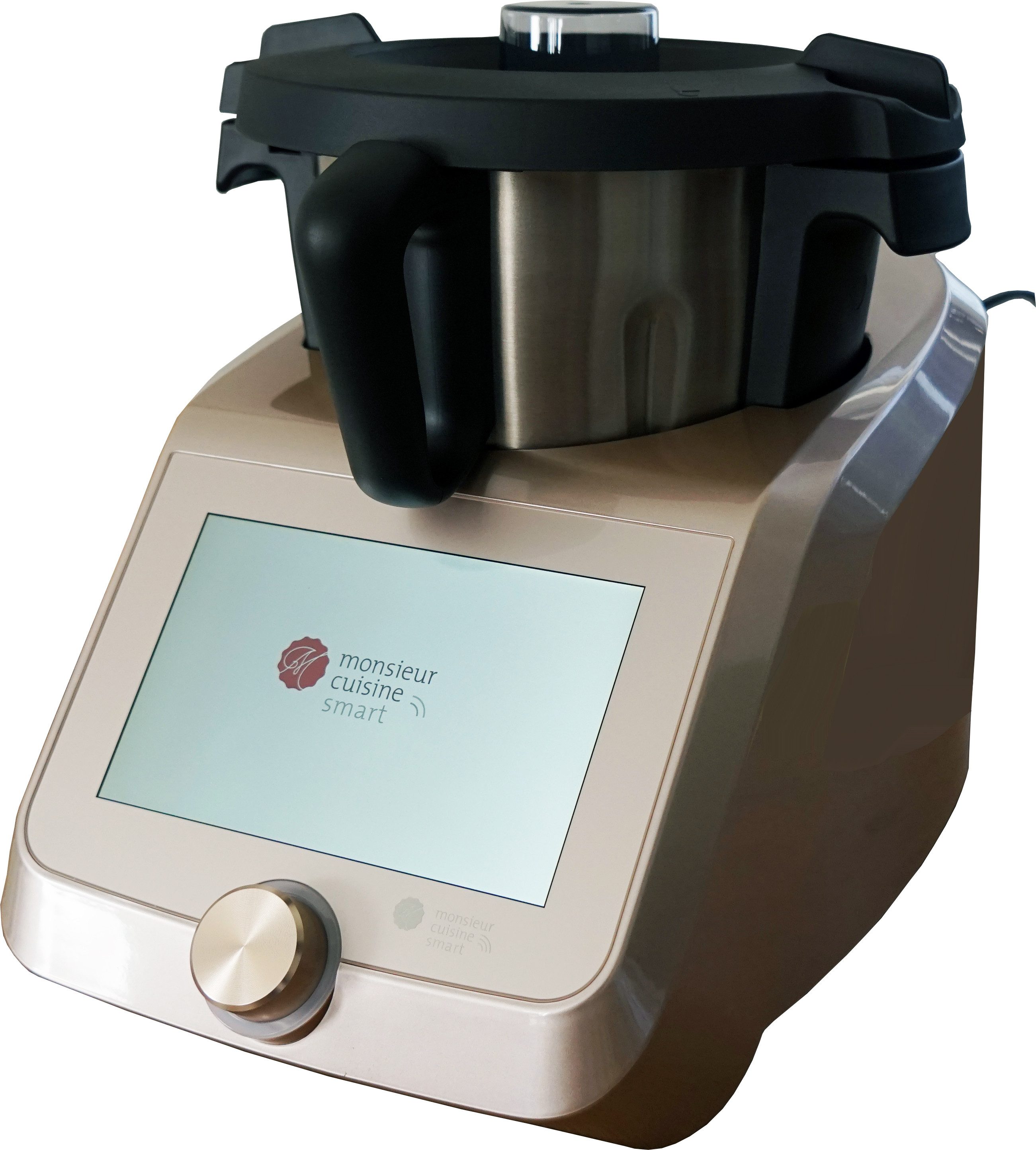 SilverCrest Küchenmaschine mit Kochfunktion Monsieur Cuisine Smart Limited Edition SKMS 1200 B2 Champagner, 1200 W, 4,5 l Schüssel, COOKING-PILOT -über 1.000 Rezepte mit Schritt-für-Schritt-Anleitung