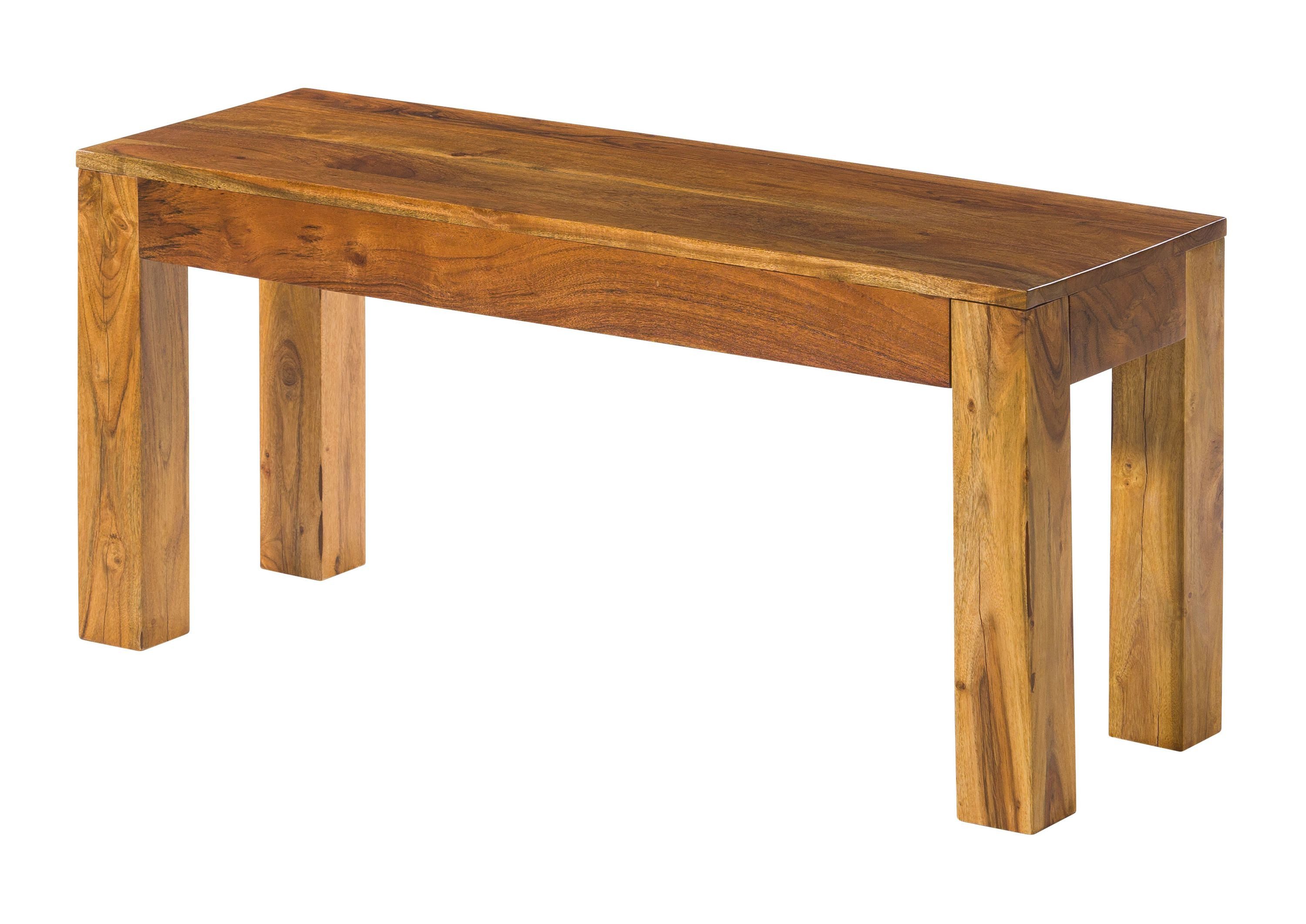 Massivmoebel24 Bank OXFORD Akazie Massivholz hellbraun (Massivholz zerlegt 15 kg OXFORD #12), Akazie 100x35x45 cm (BxTxH) hellbraun lackiert