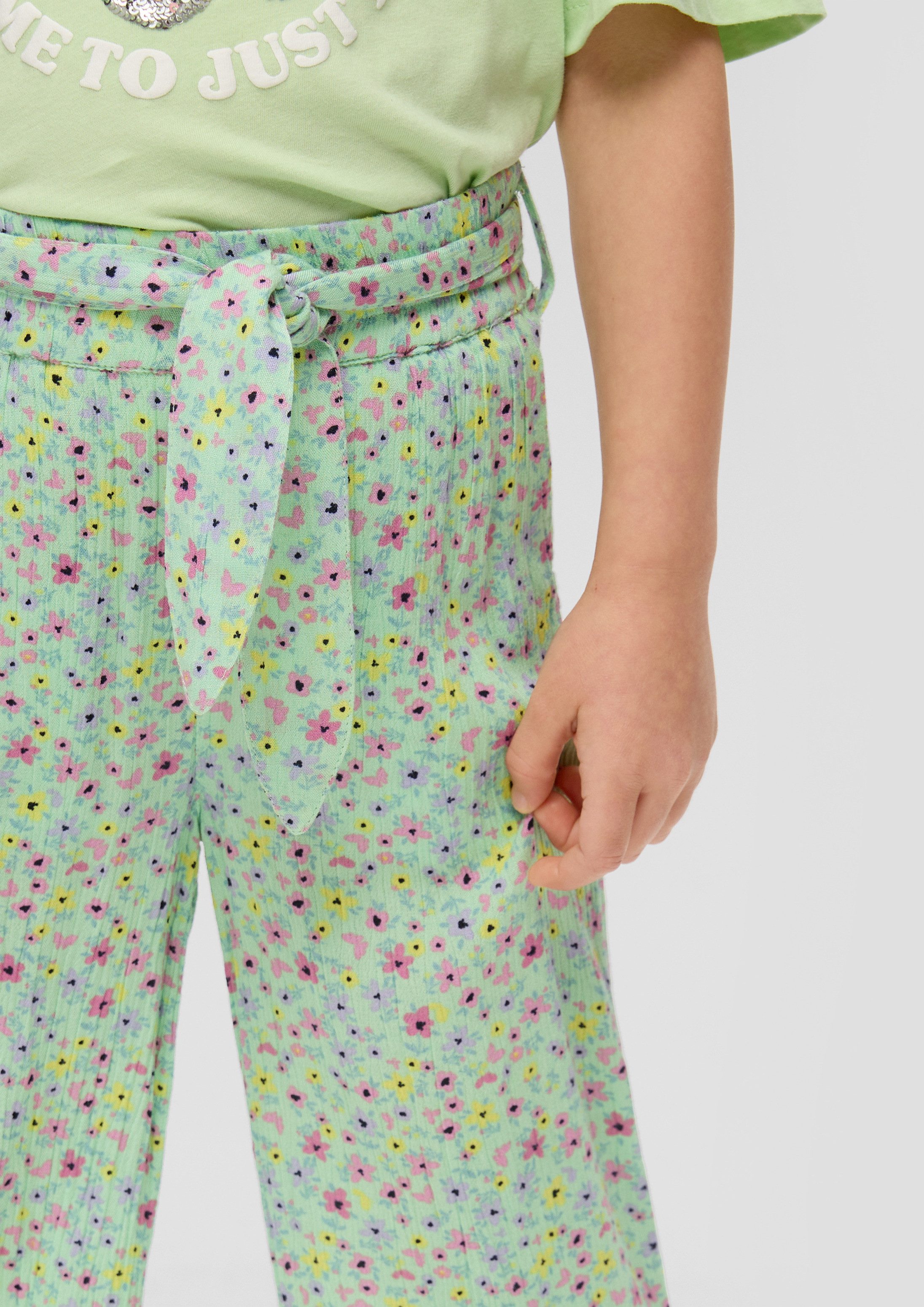 s.Oliver 7/8-Hose Hose Wide-Leg Hose mit Allover-Print