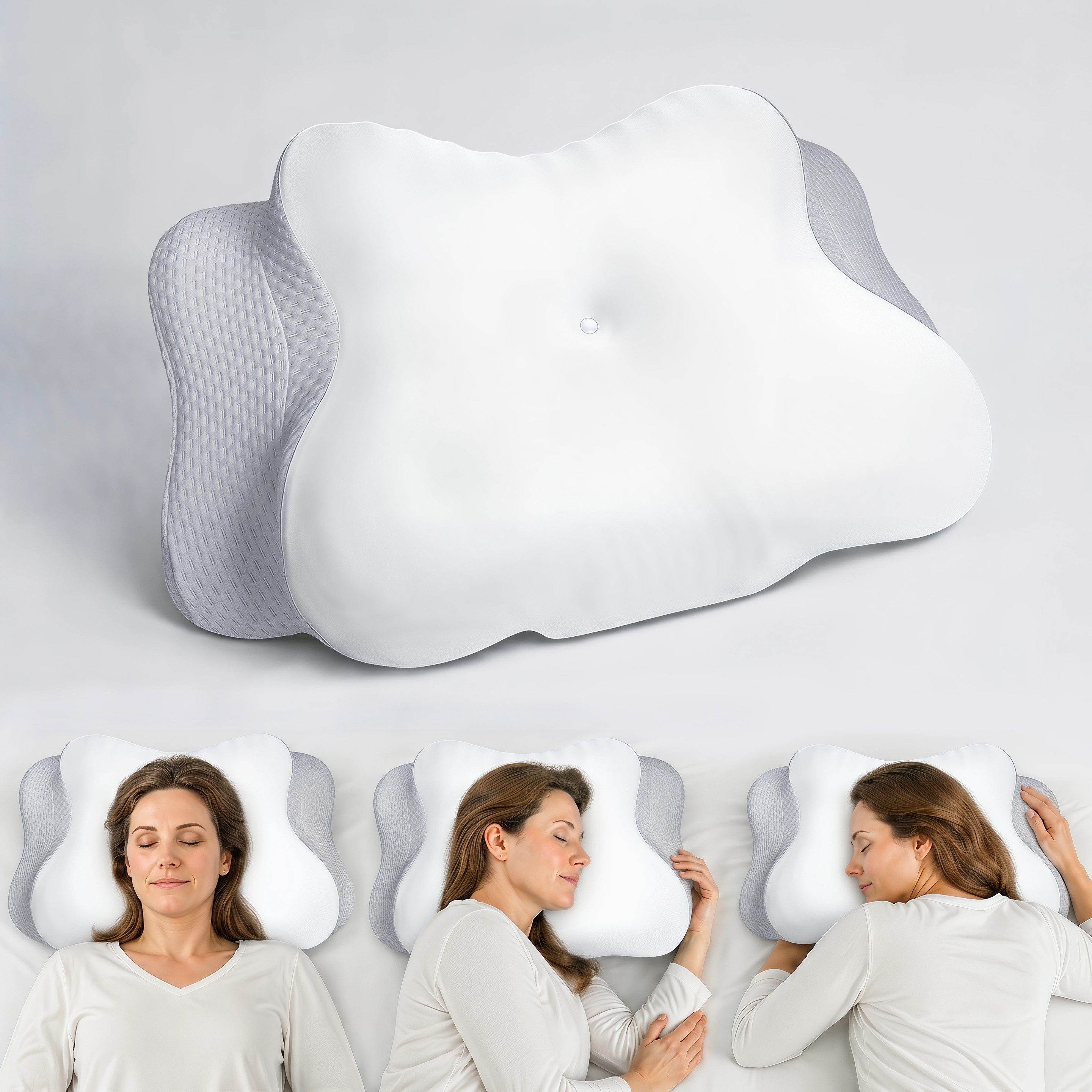 Nackenstützkissen Memory Foam Kissen, Orthopädisches Kopfkissen mit abnehmbarem Bezug