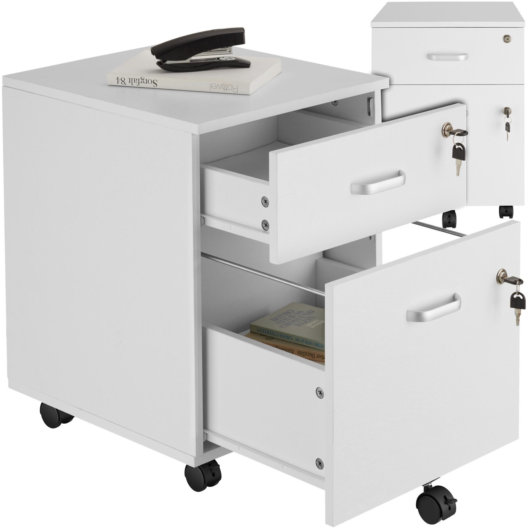 tectake Rollcontainer Rollschrank Vagur, 2 abschließbare günstig online kaufen