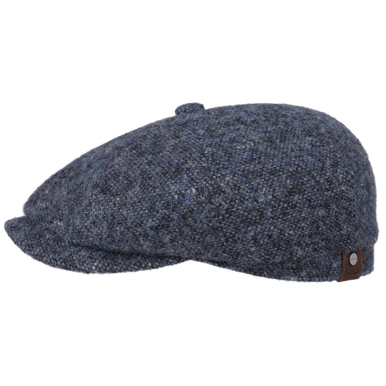 Stetson Flat Cap (1-St) Wollcap dunkelblau Schirm mit