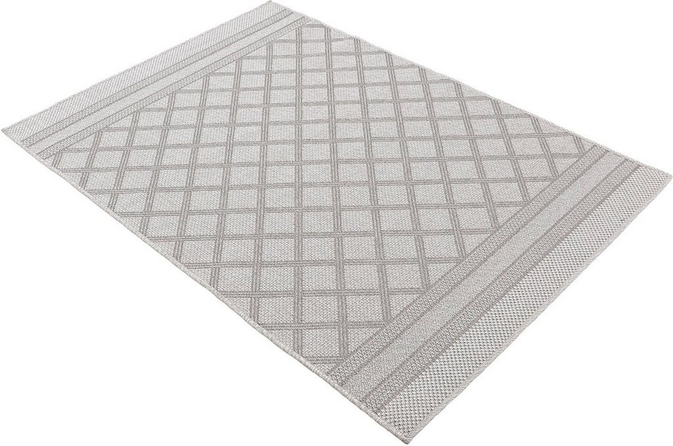 Teppich Boho 104, carpetfine, rechteckig, Höhe: 4 mm, robustes Flachgewebe, Sisal  Optik, UV-beständig, Außenbereich