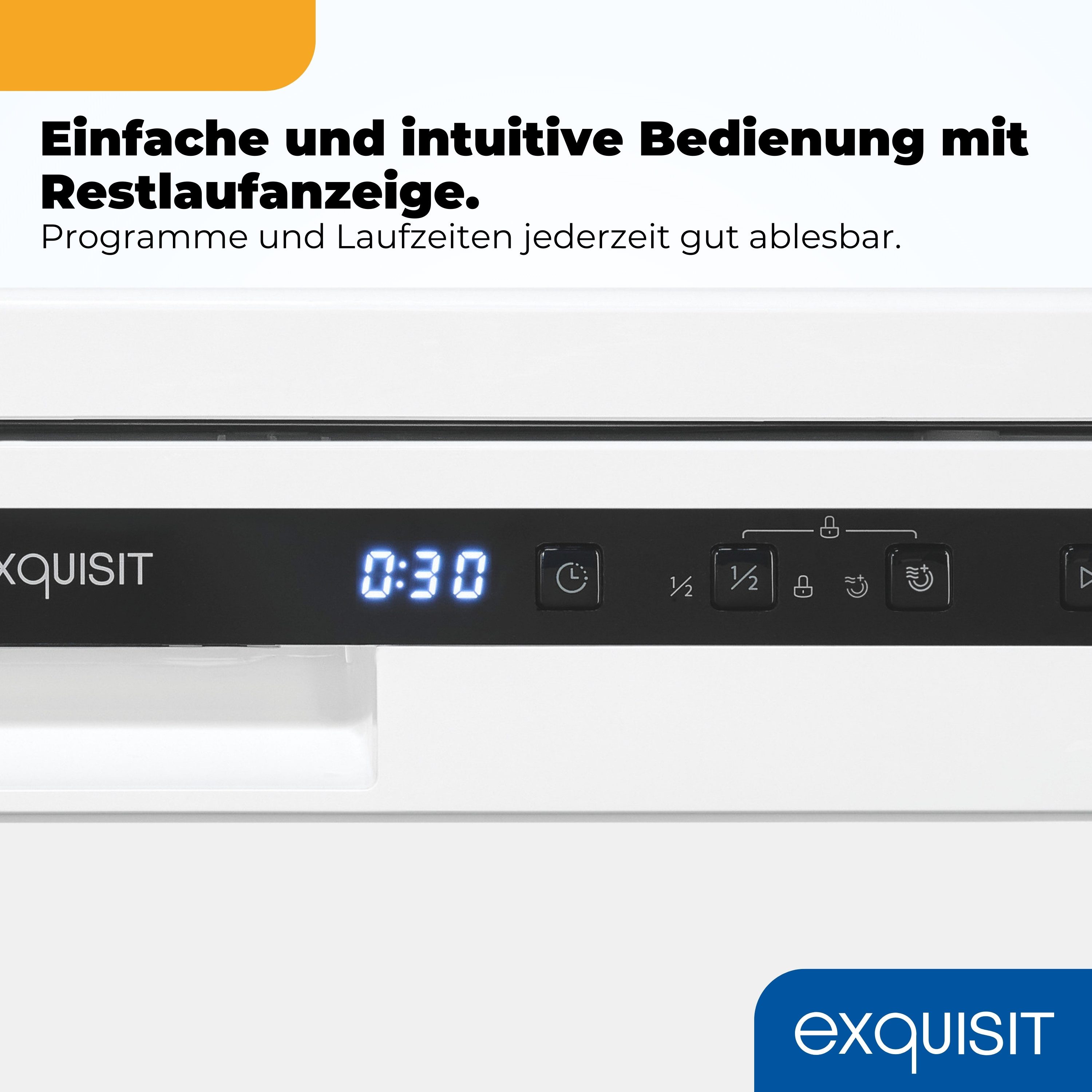 exquisit Unterbaugeschirrspüler PLUS GSP56312-030E, 12 Maßgedecke, Startzeitvorwahl – Bild 4 von 5