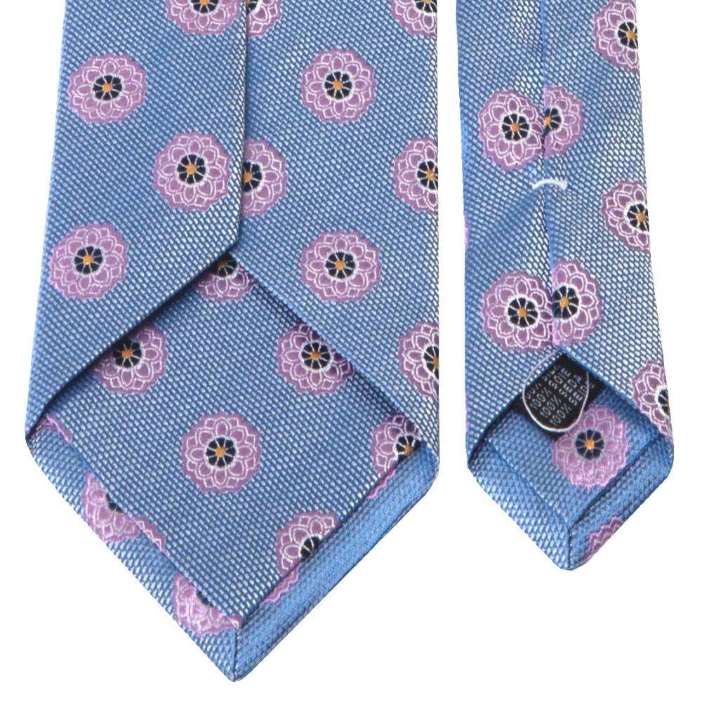 Krawatte BGENTS Seiden-Jacquard Blüten-Muster Krawatte mit Breit Hellblau/Rosa cm) (8