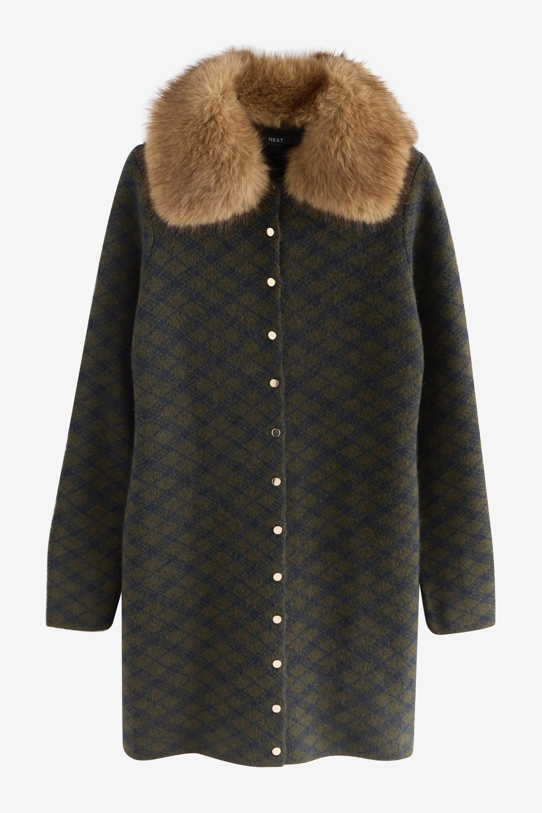 Next Minikleid Mini-Strickkleid mit Kunstfellkragen (1-tlg) günstig online kaufen