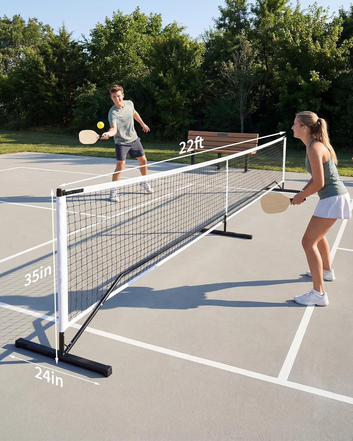 GarveeMore Pickleballnetz 6,7m Tragbares Pickleball-Netzsystem mit Metallrahmen