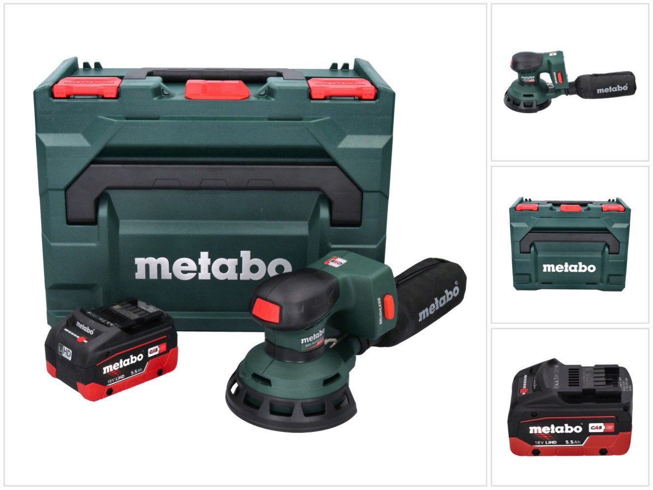 metabo Akku-Exzenterschleifer SXA 18 LTX 125 BL Akku Exzenterschleifer 18 V 125 mm Brushless + 1x A