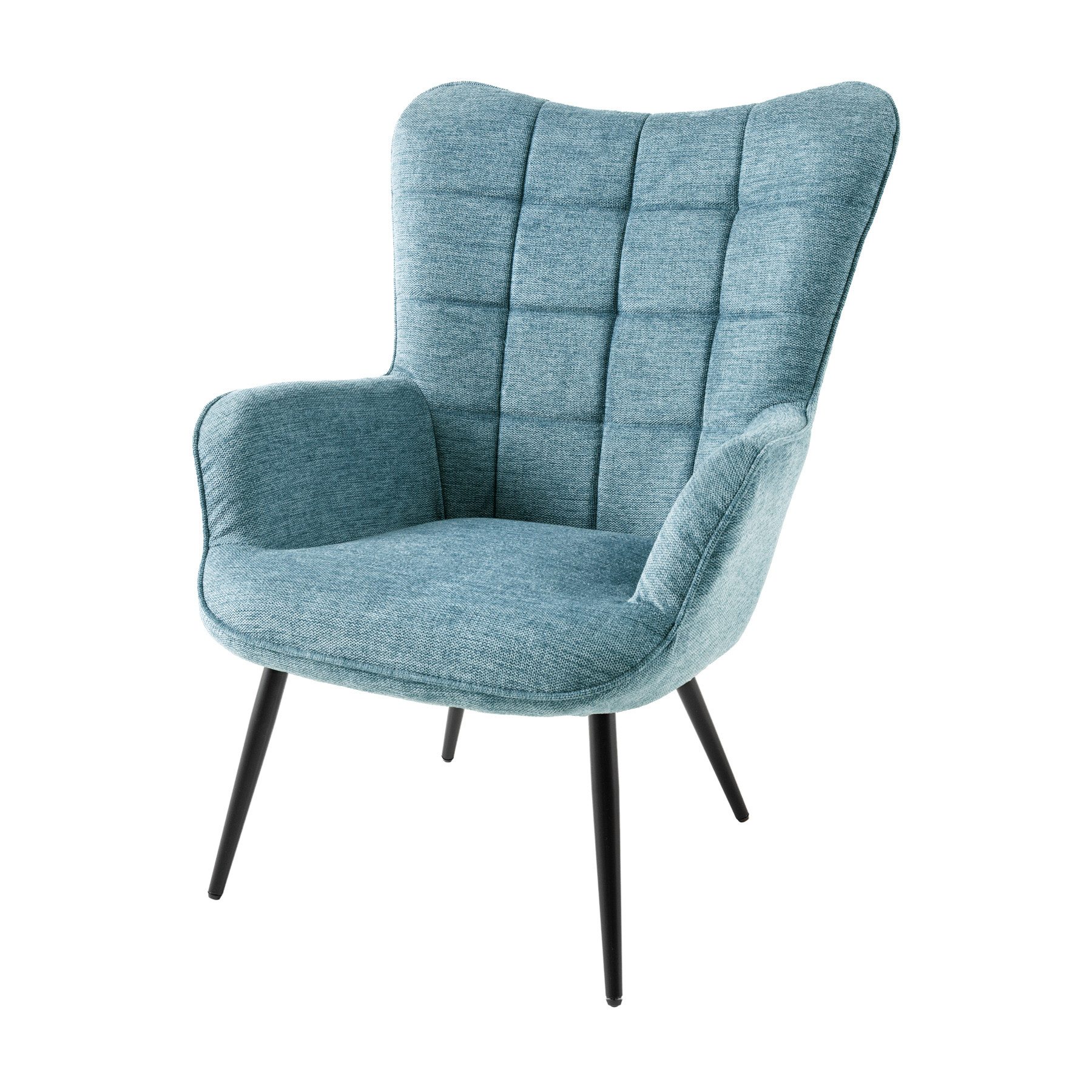 riess-ambiente Sessel SCANDINAVIA blau / schwarz - Strukturstoff, Metallbei günstig online kaufen