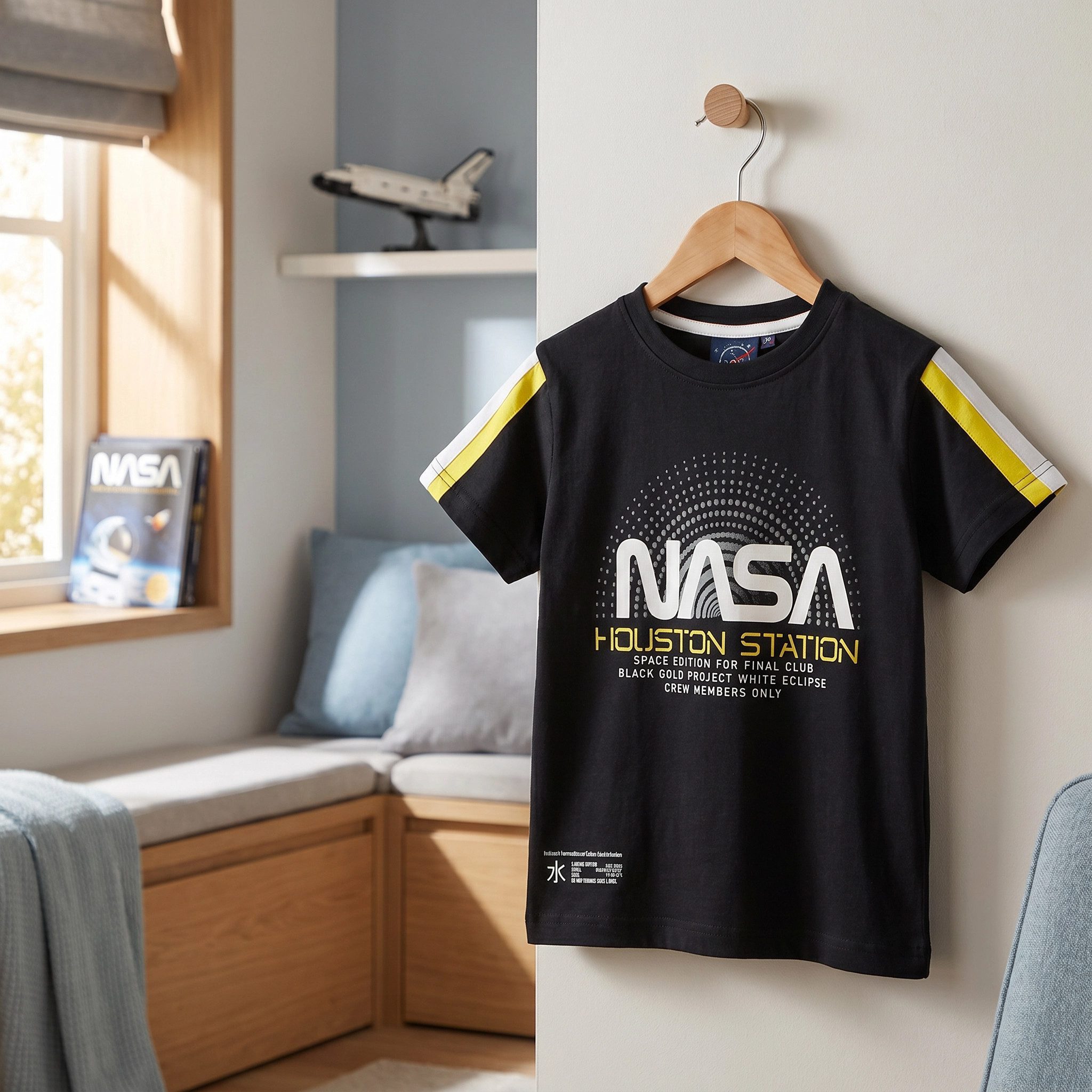 NASA Print-Shirt NASA Space Center Jungen T-Shirt 104–128 Baumwolle Rot Blau Schwarz