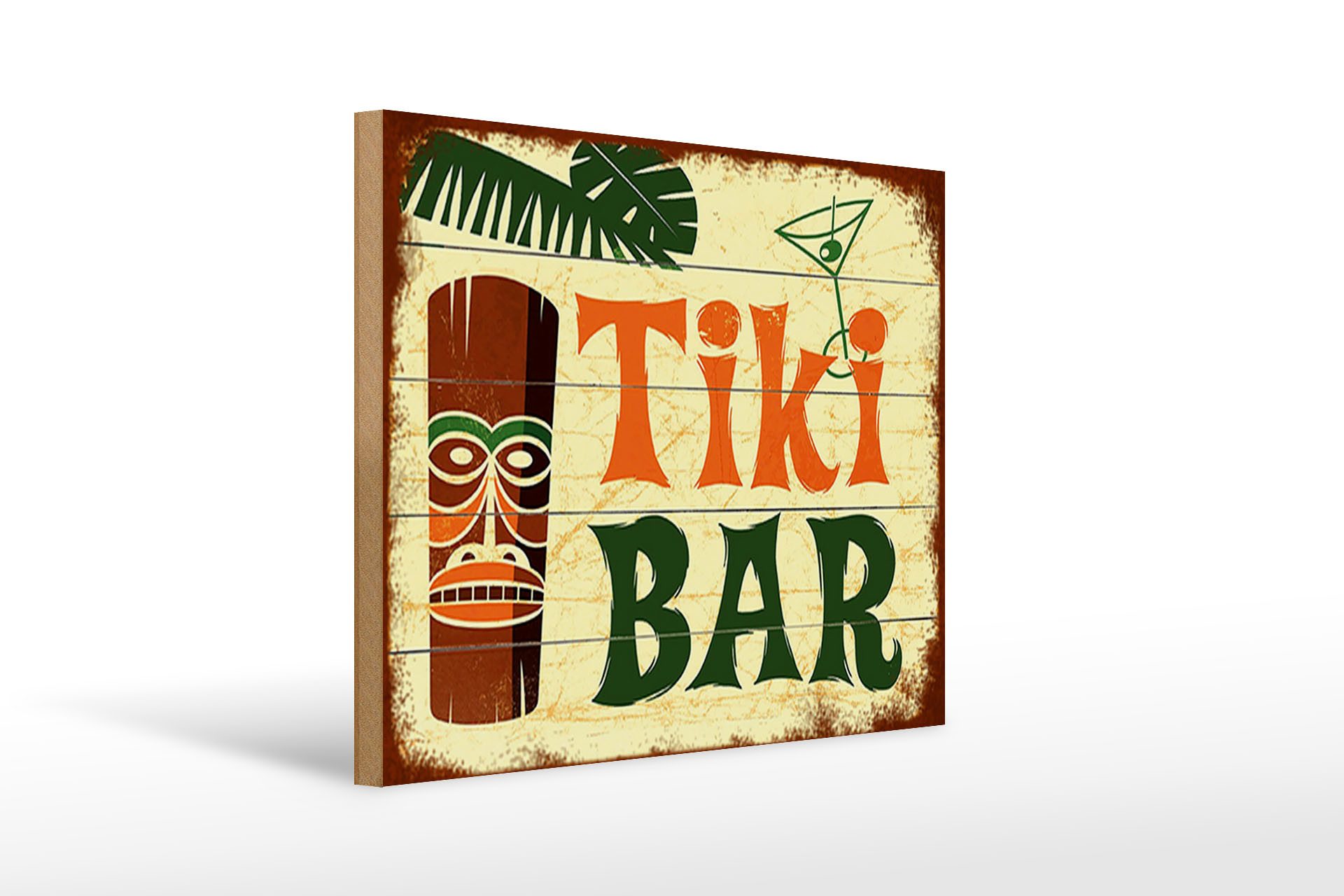 Holzbild Spruch 40x30cm TIKI Bar Cocktail
