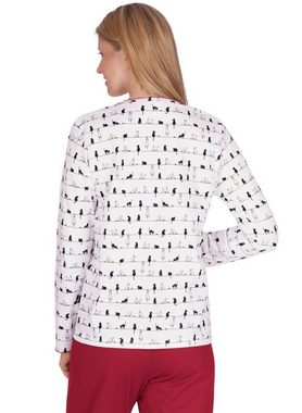 Trigema Schlafanzug TRIGEMA Langarmshirt mit Katzenmotiv (1 tlg)